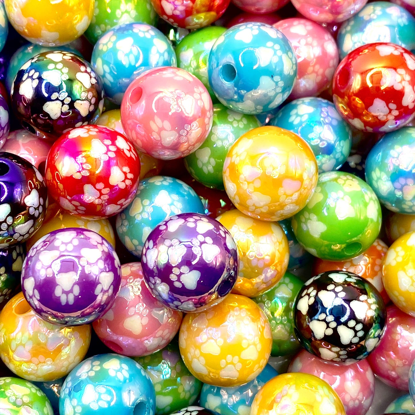 Paw Print Acrylic Beads