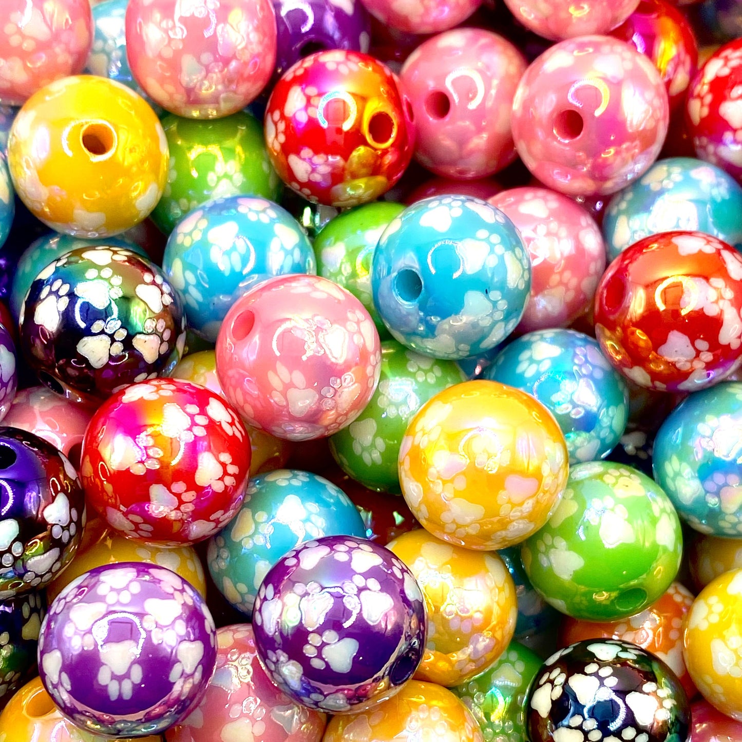 Paw Print Acrylic Beads