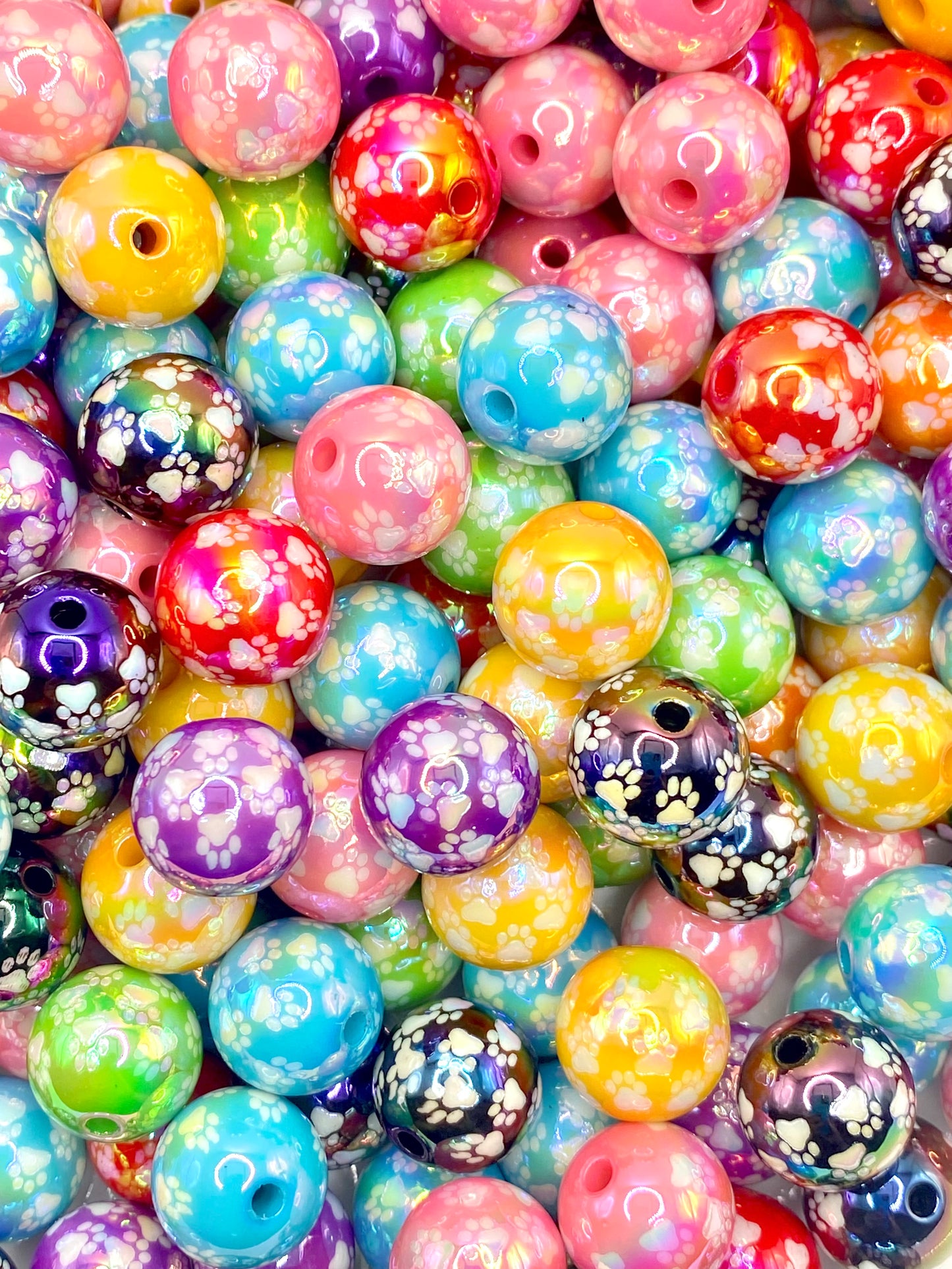 Paw Print Acrylic Beads