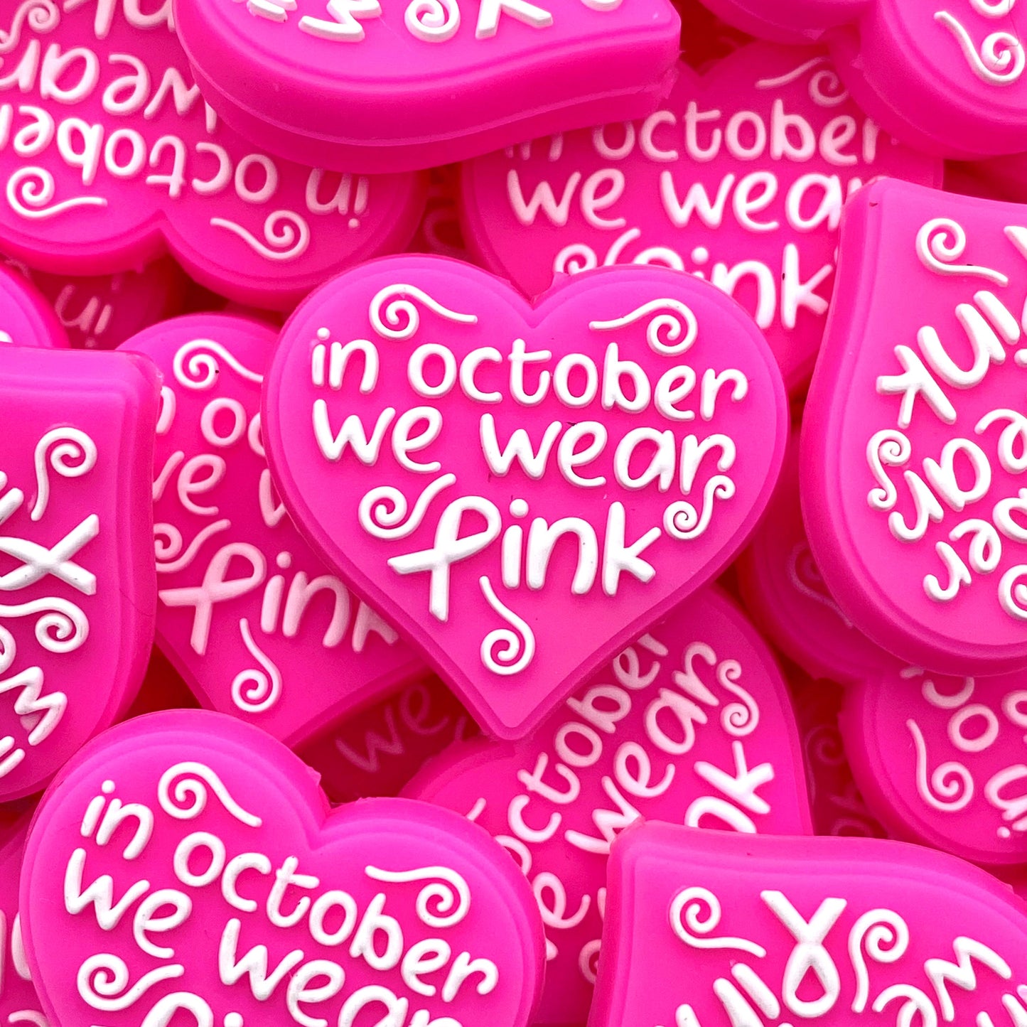In October We Wear Pink Silicone Focal Beads