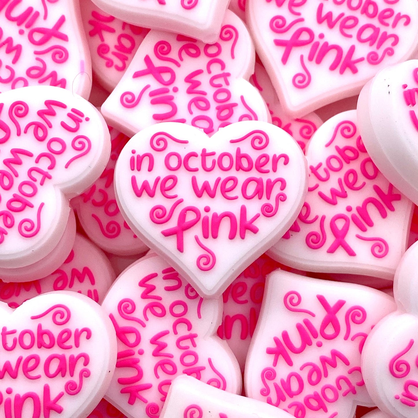 In October We Wear Pink Silicone Focal Beads