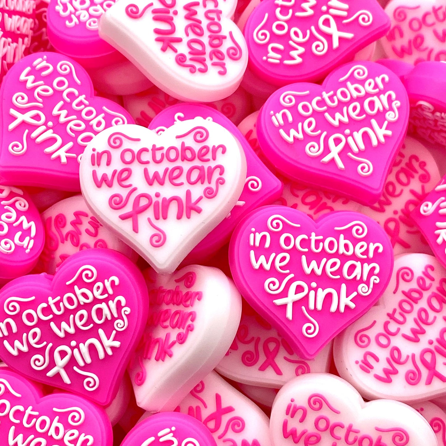 In October We Wear Pink Silicone Focal Beads