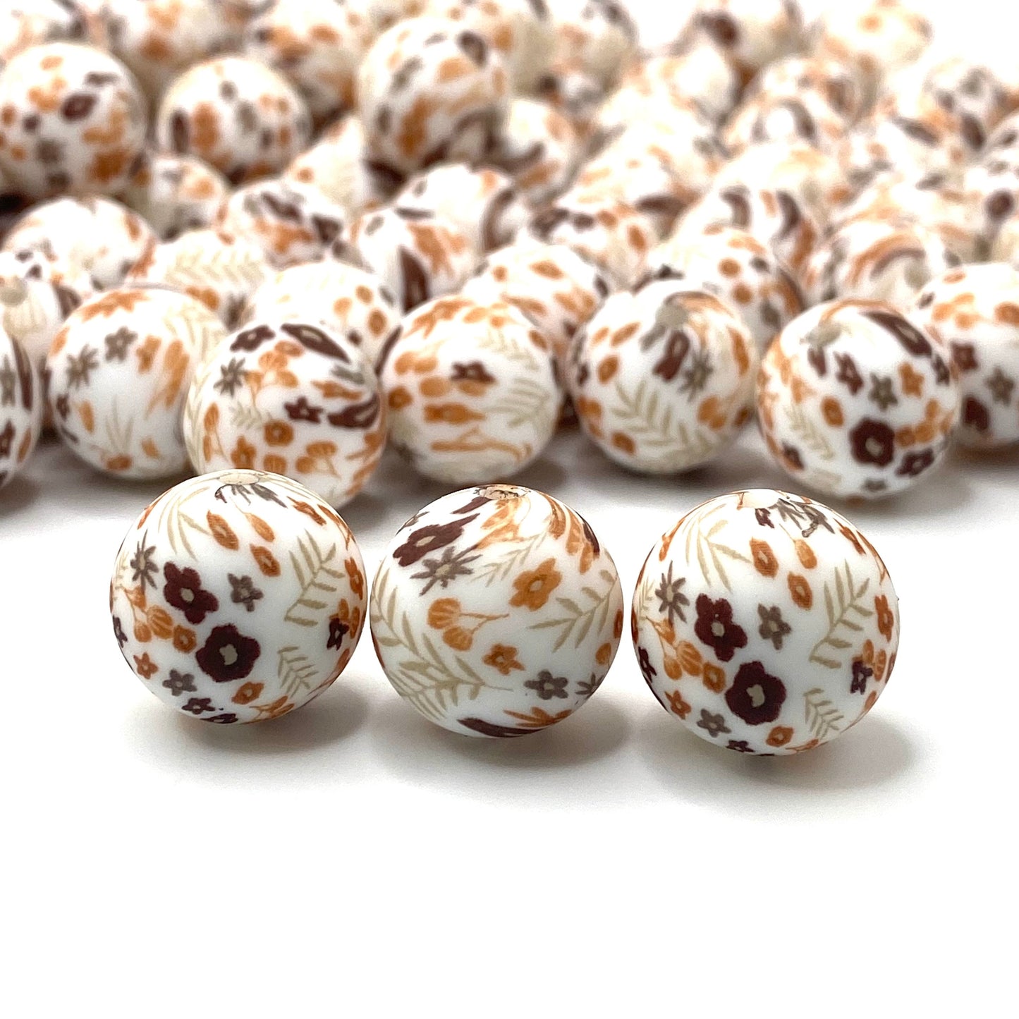 Freshly Bloomed Printed Silicone Beads