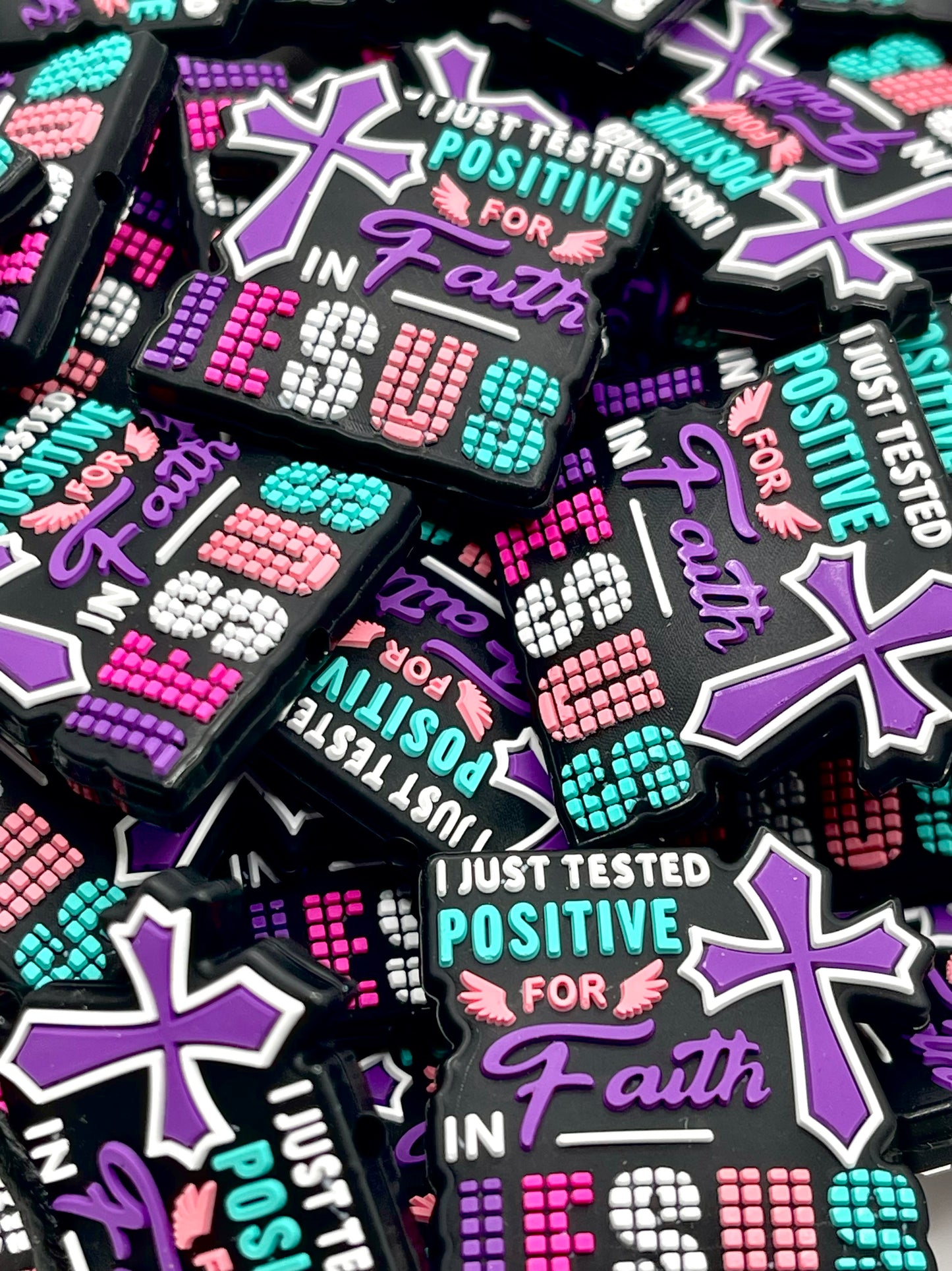I Just Tested Positive for Faith in Jesus Silicone Focal Beads
