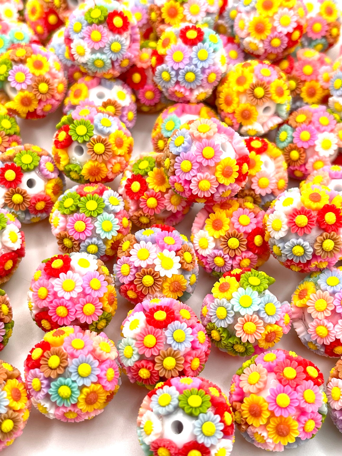 Stop & Smell The Flowers Fancy Acrylic Beads
