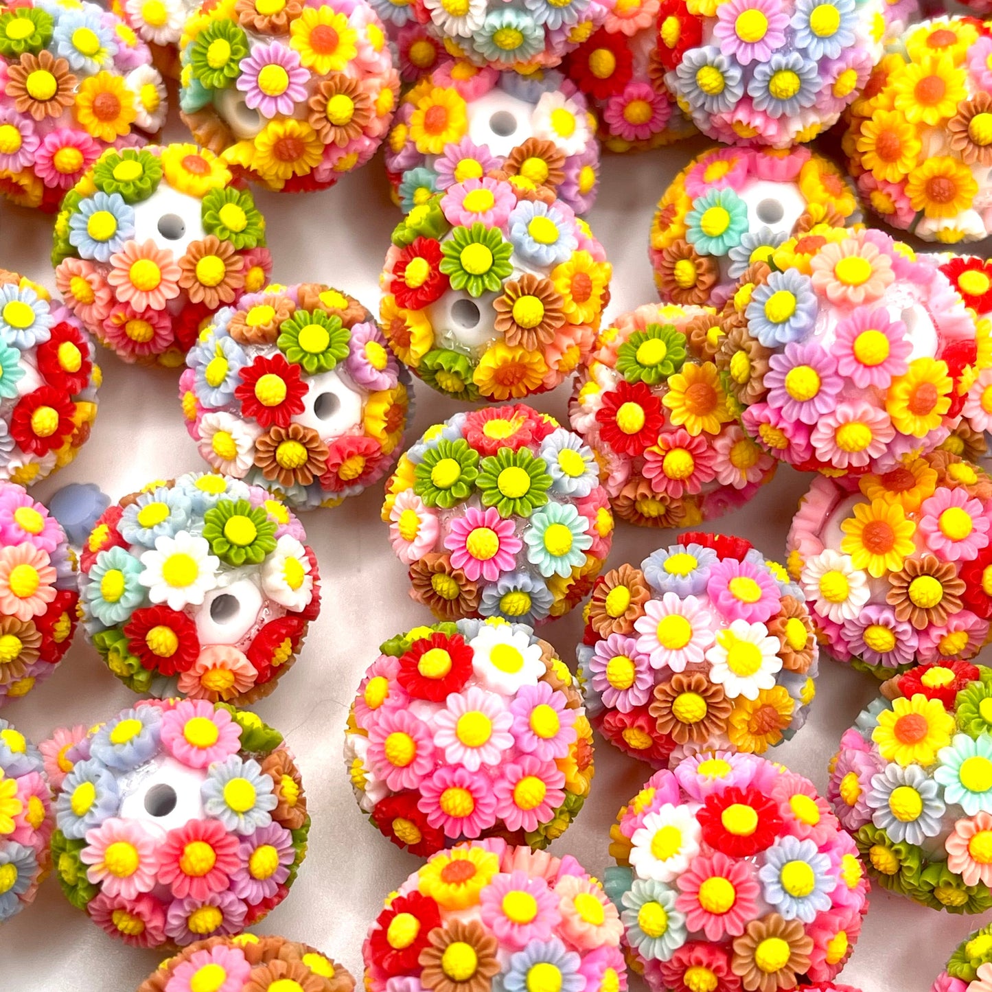 Stop & Smell The Flowers Fancy Acrylic Beads