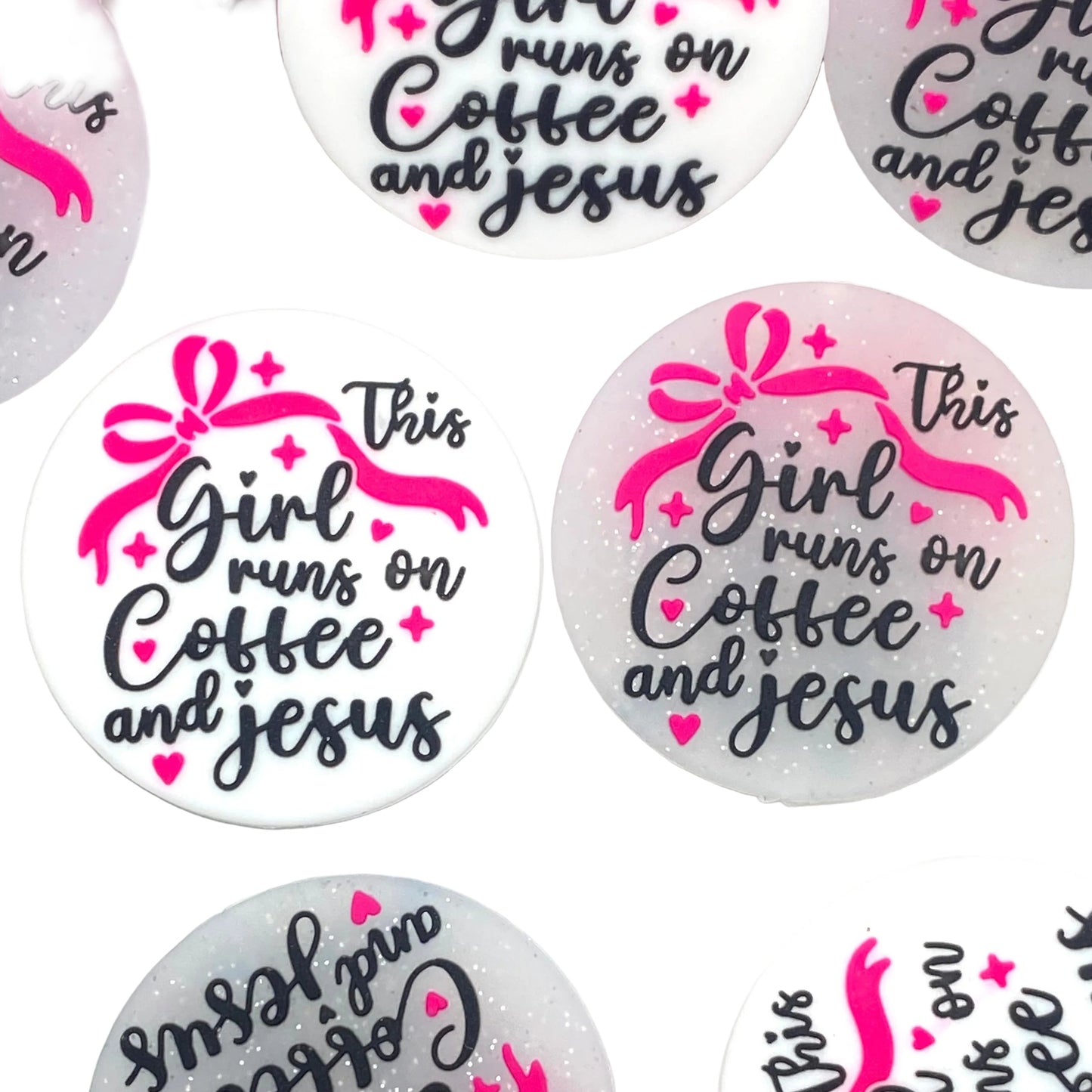 This Girl Run on Coffee & Jesus Silicone Focal Beads
