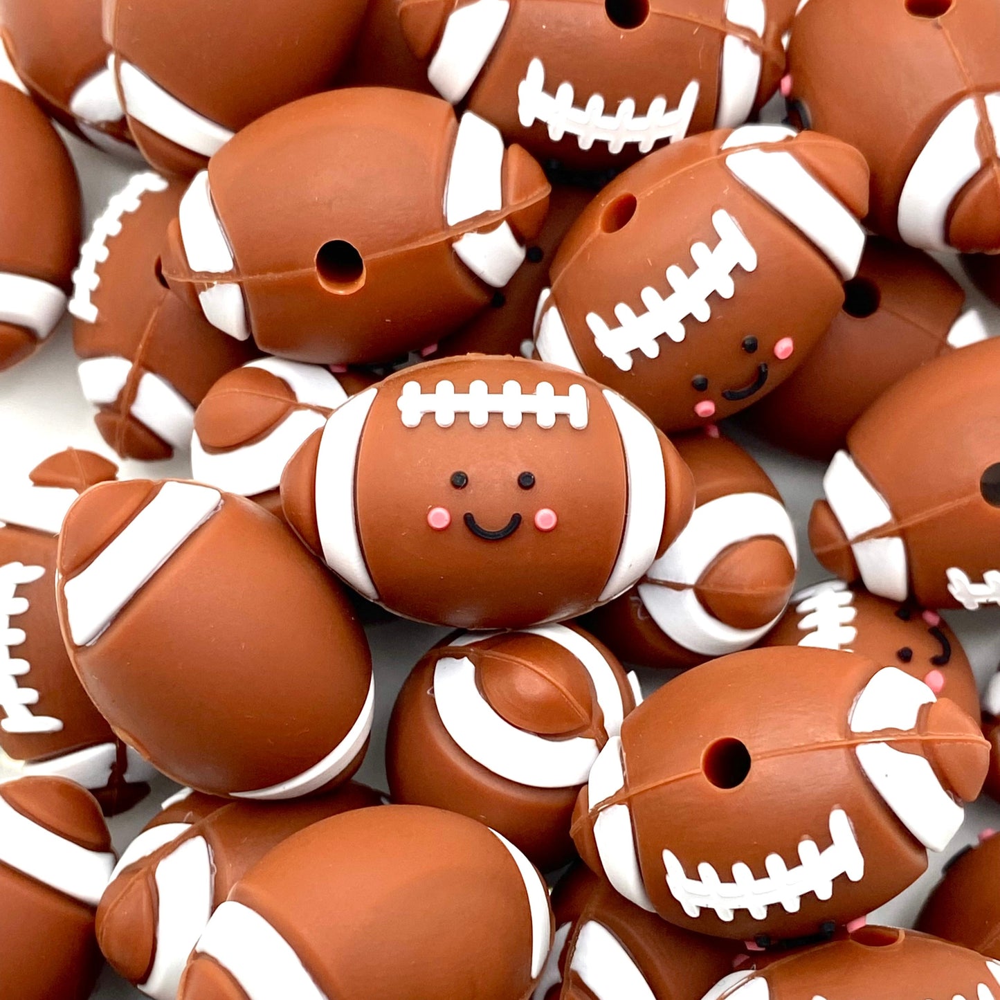 Game Day Football 3D Silicone Focal Beads