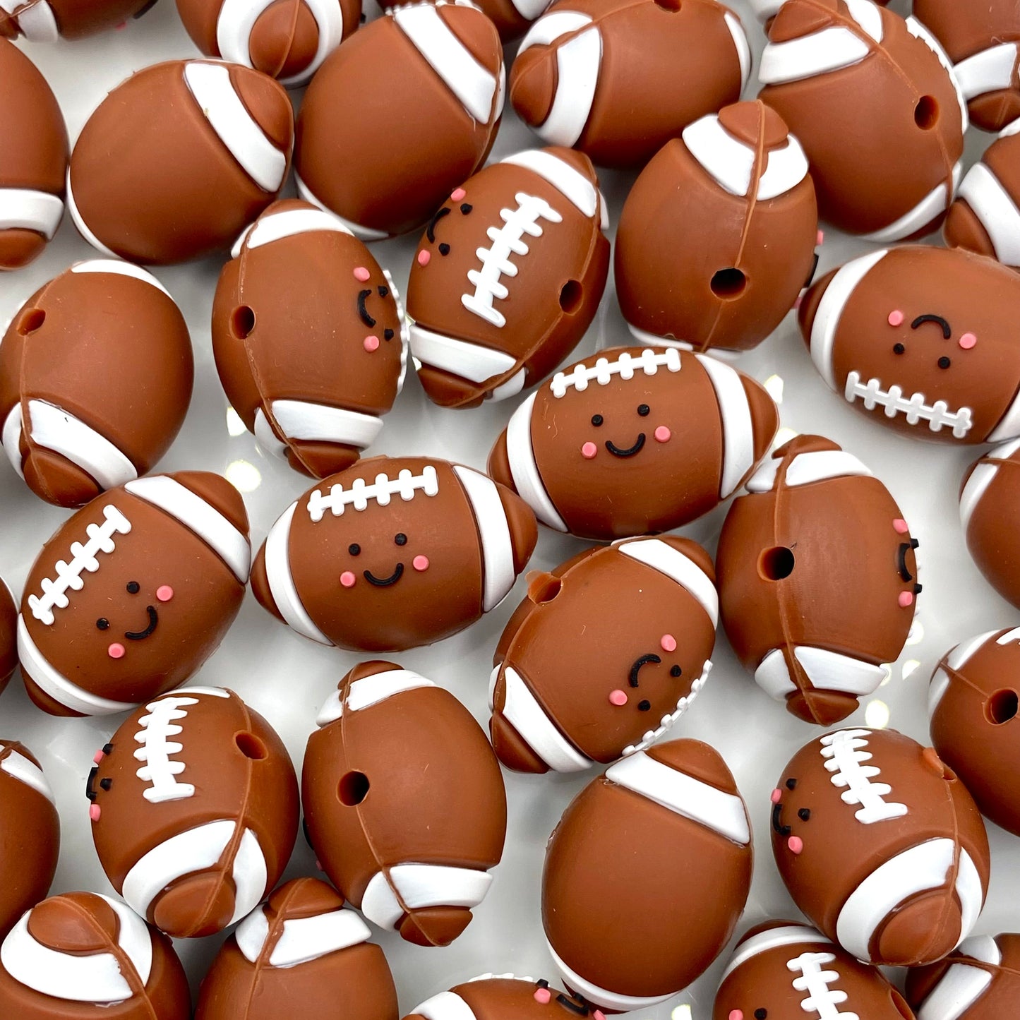 Game Day Football 3D Silicone Focal Beads