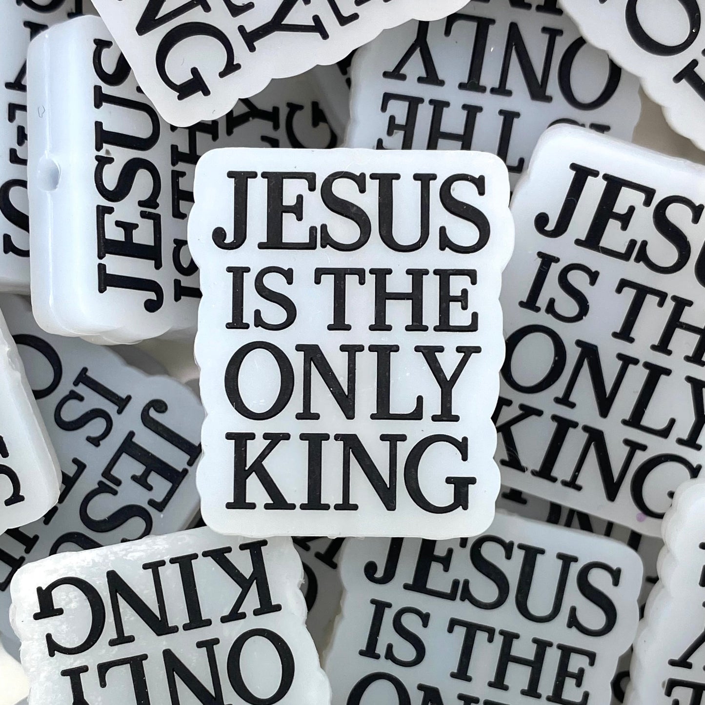 Jesus is the Only King Silicone Focal Beads