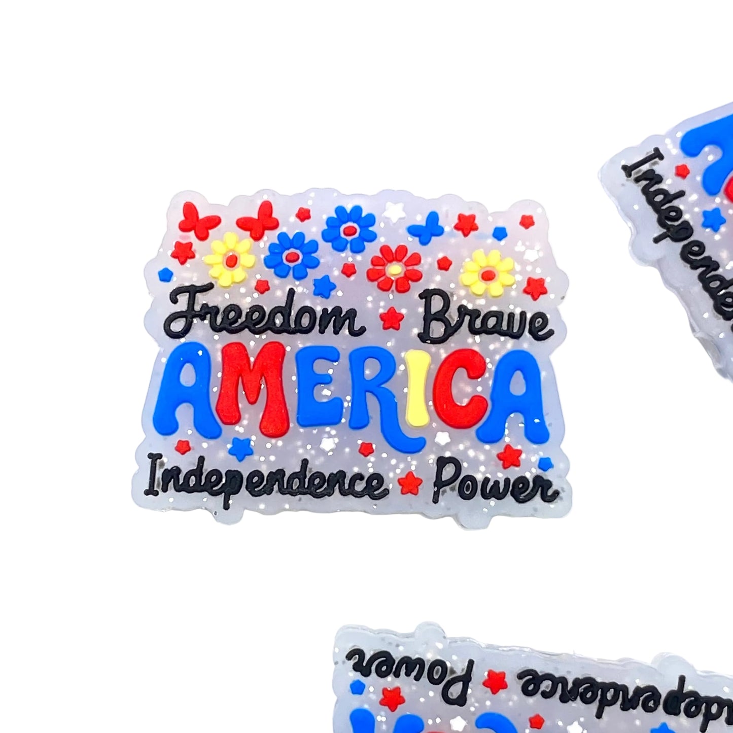 America Freedom Brave Independence Day Power Silicone Focal Beads