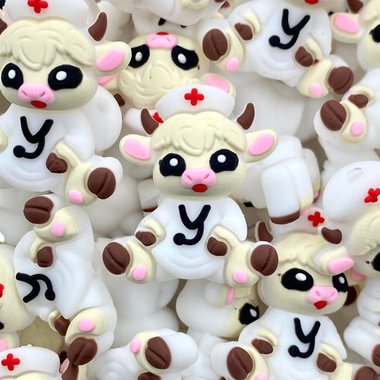 I Came, I Cared, I Charted 3D Silicone Focal Beads