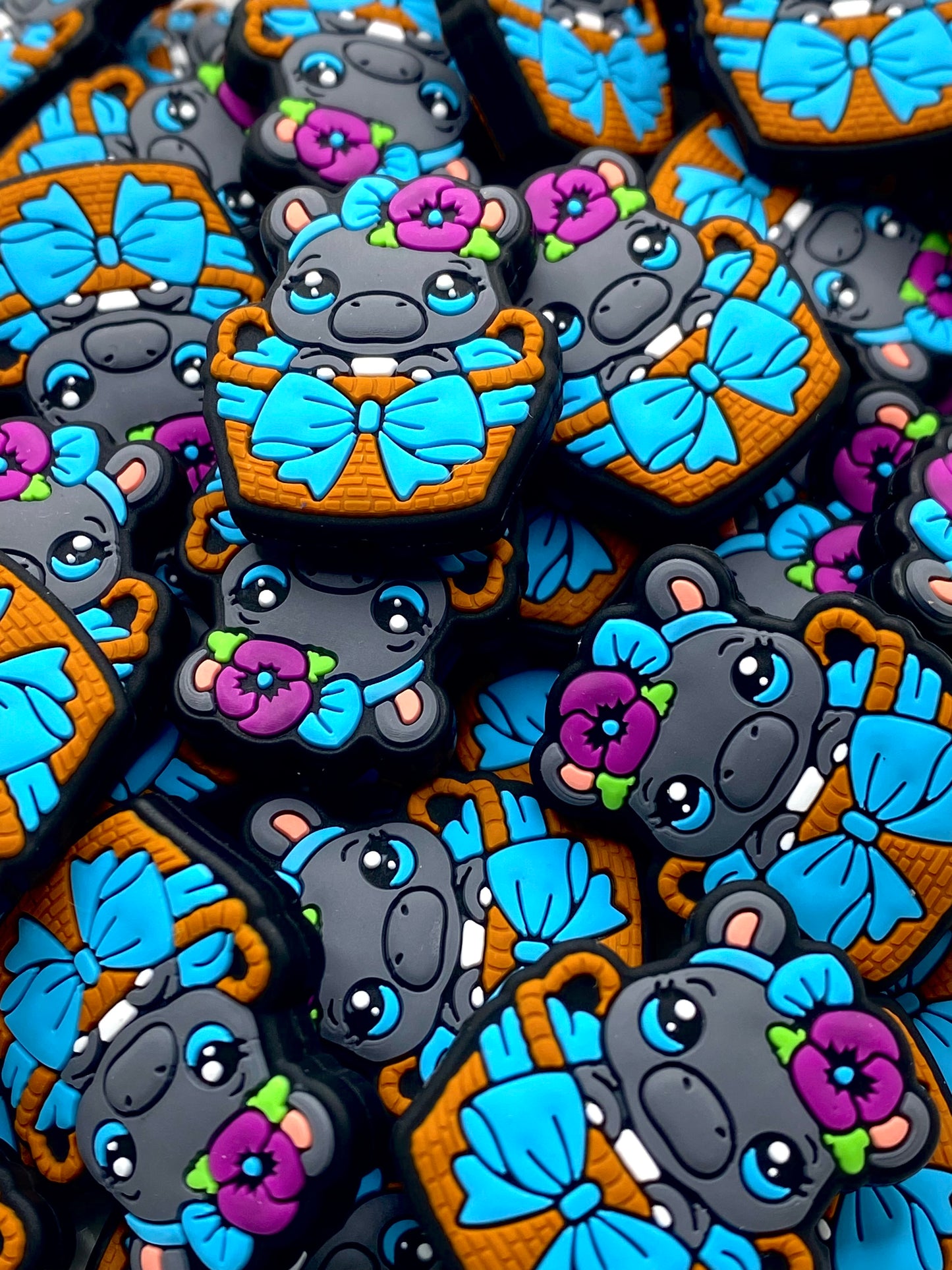 Happy As A Hippo Silicone Focal Beads