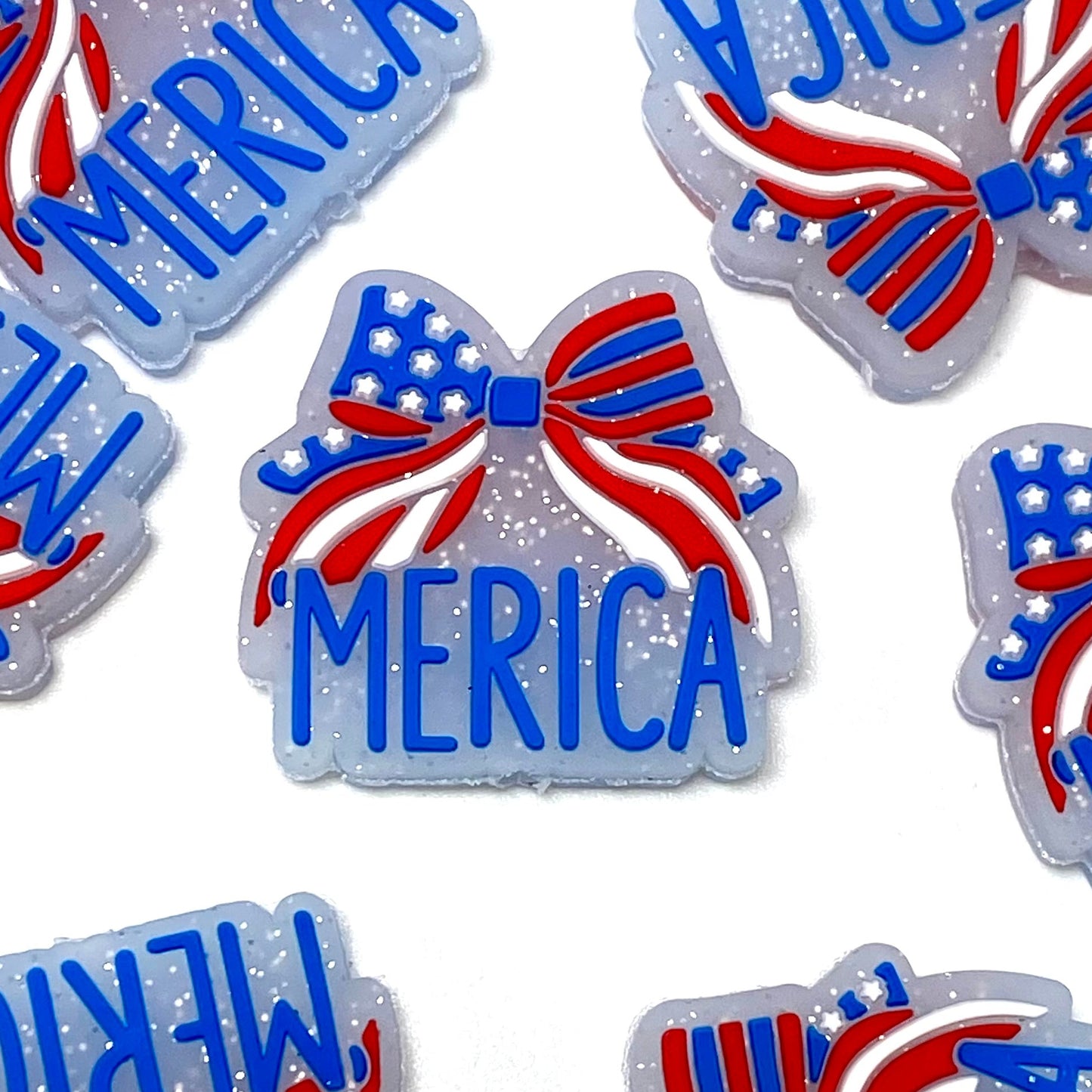 Merica Bows Silicone Focal Beads