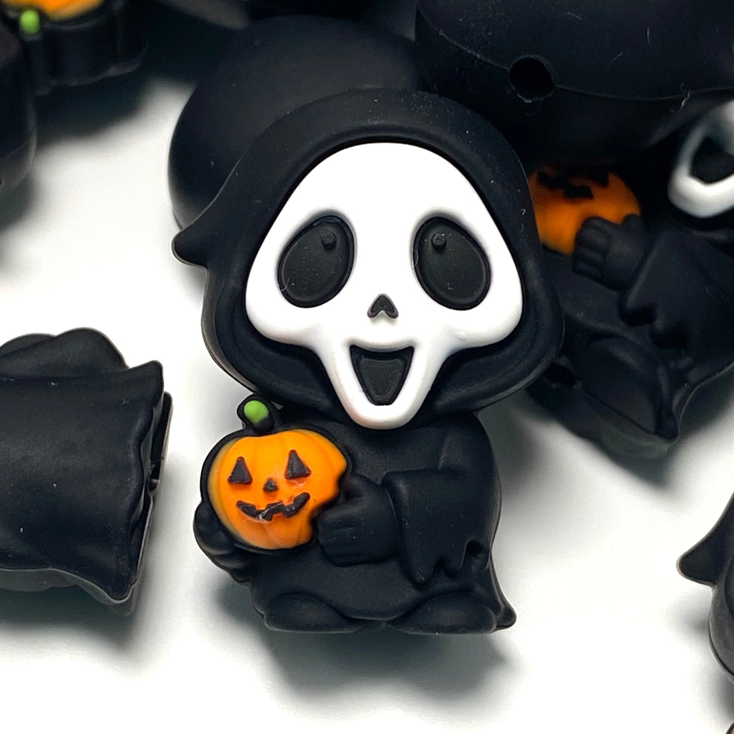 I Scream for Pumpkins 3D Ghost Silicone Focal Beads