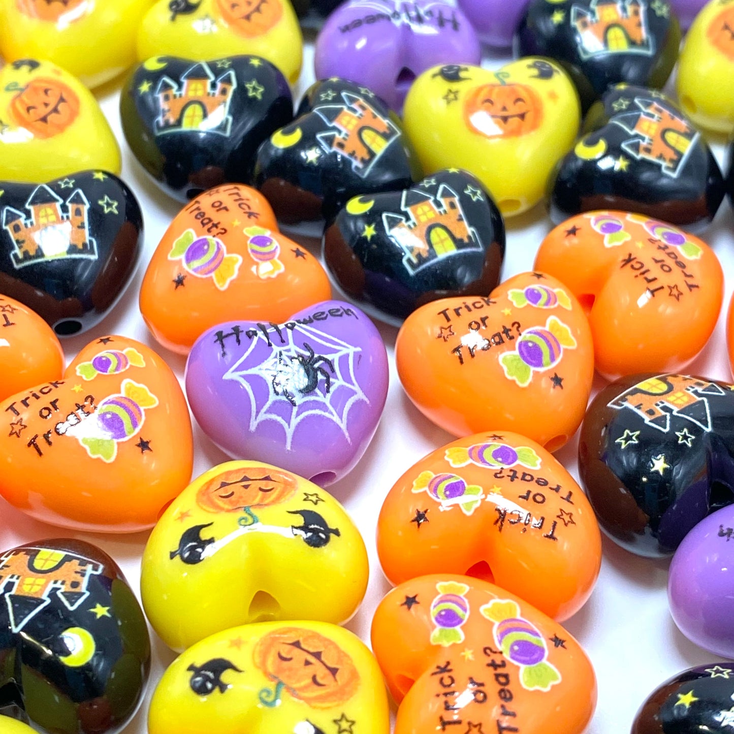 Batty for Hearts Acrylic Beads