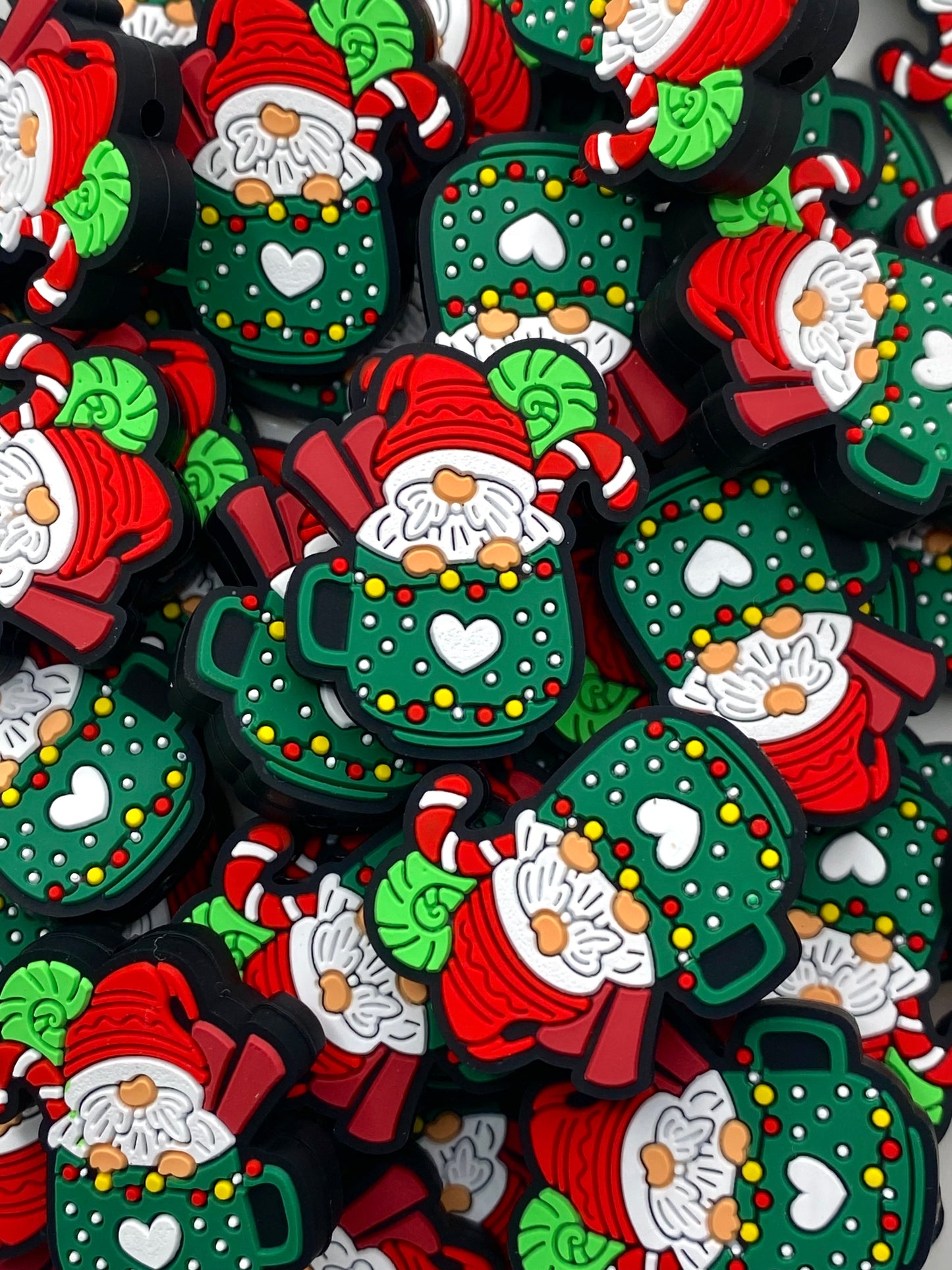 Fueled By Beer & Christmas Gnome Silicone Focal Beads