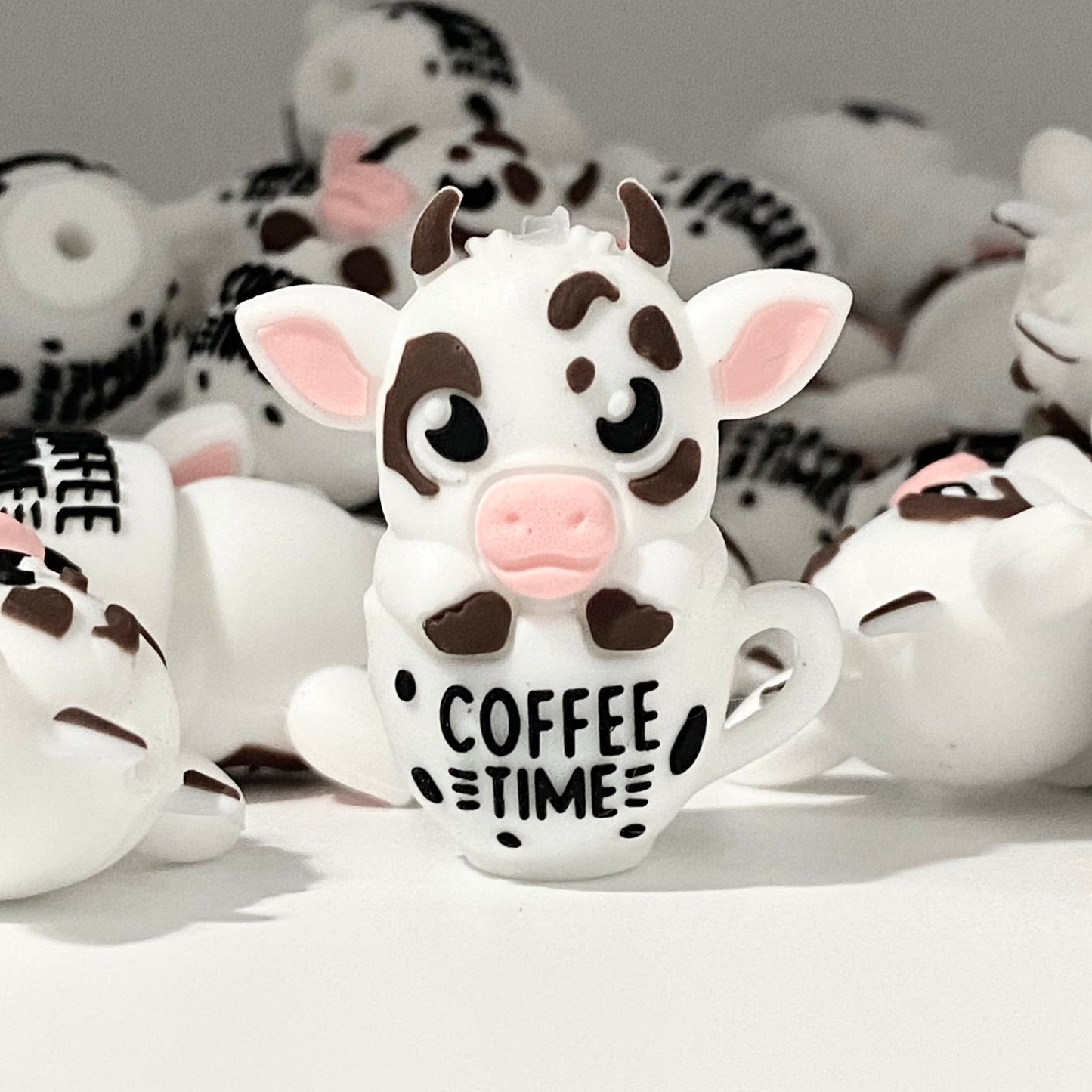 It's Coffee Time Heifers 3D Silicone Focal Beads