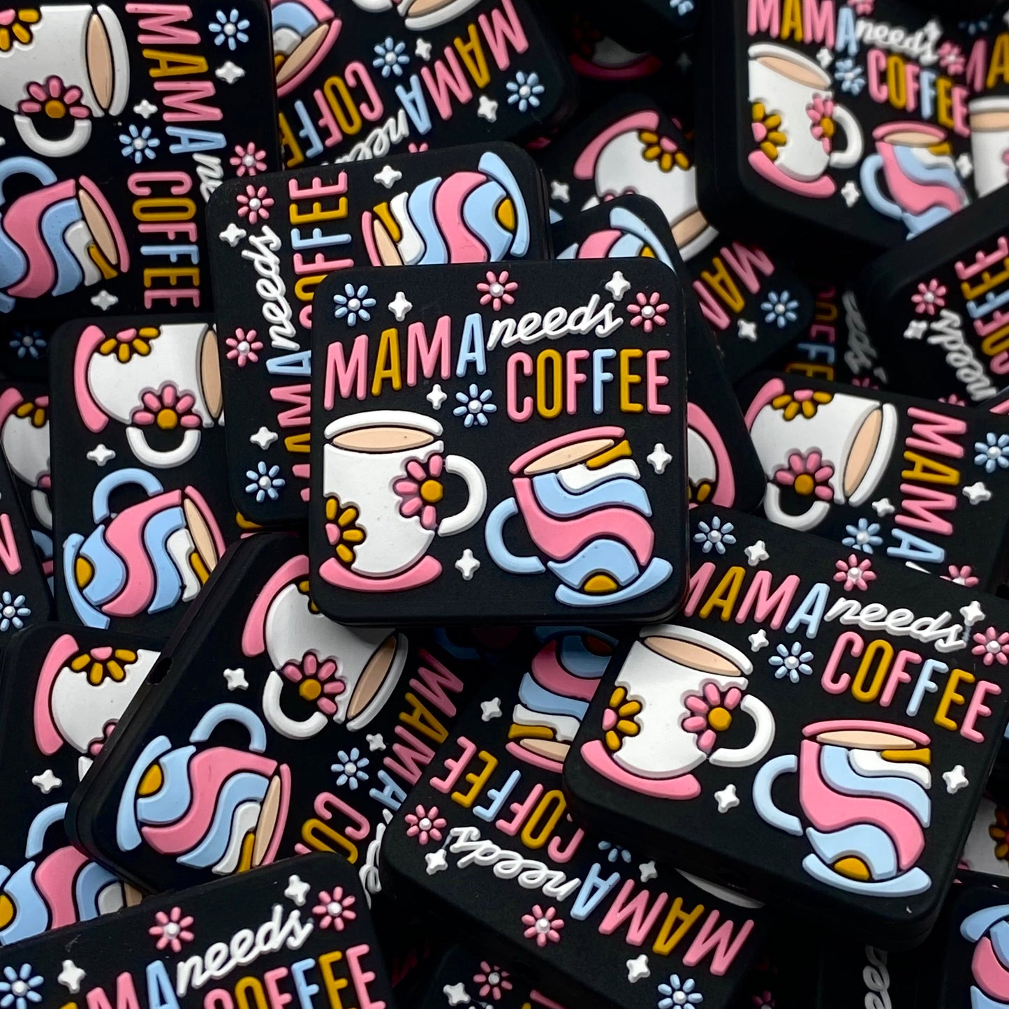 Mama Needs Coffee Silicone Focal Beads