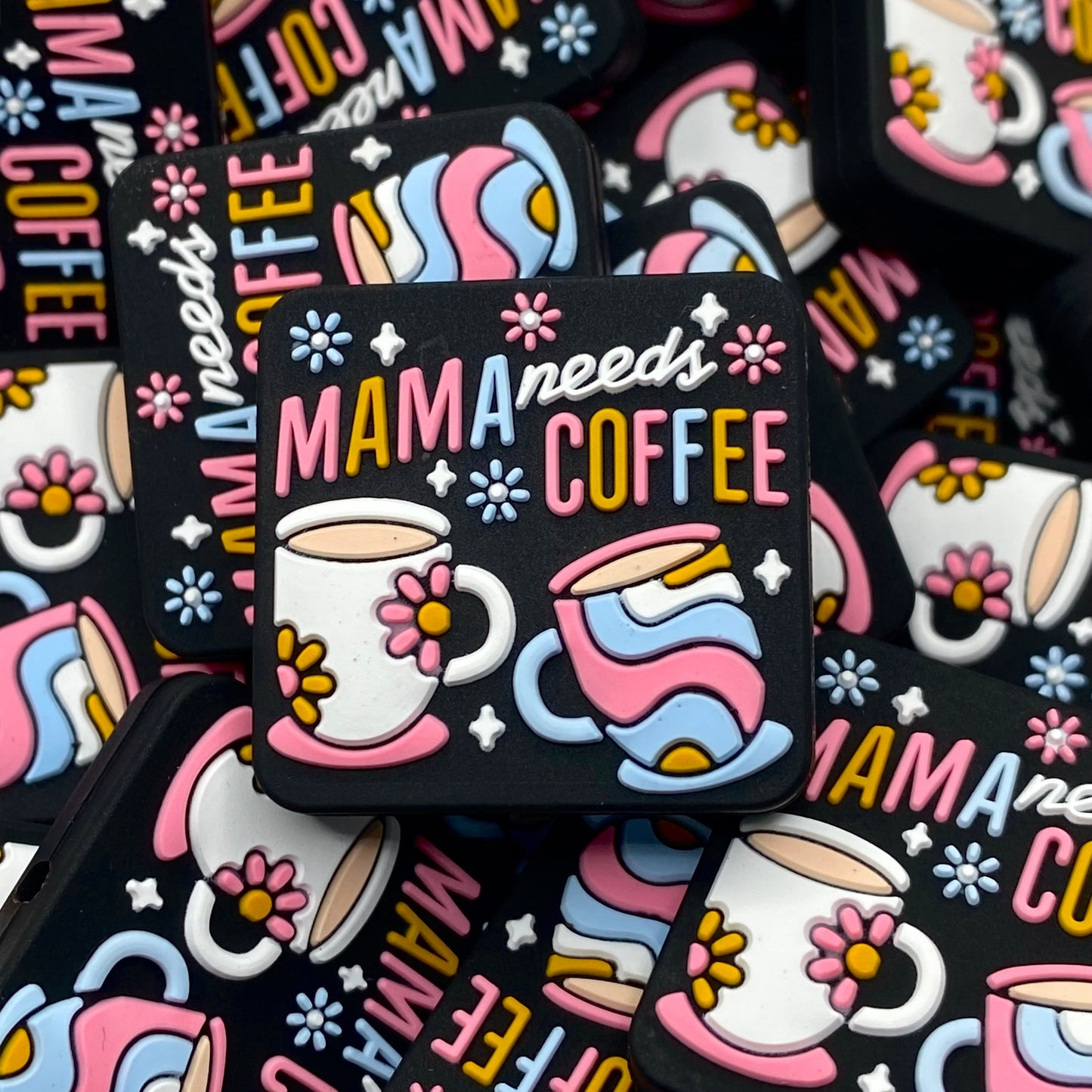 Mama Needs Coffee Silicone Focal Beads