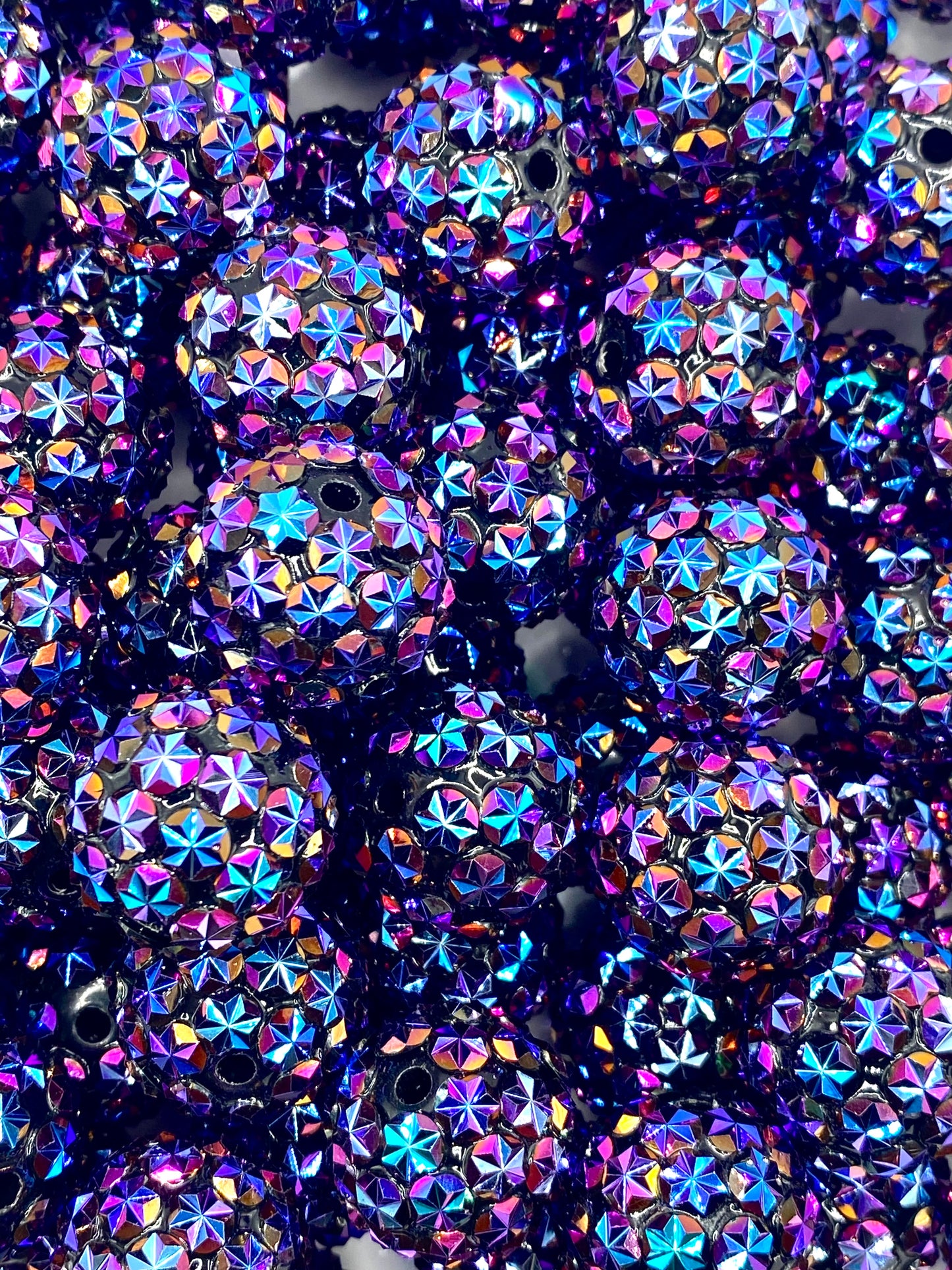 Purple Is The New Black Rhinestone Beads