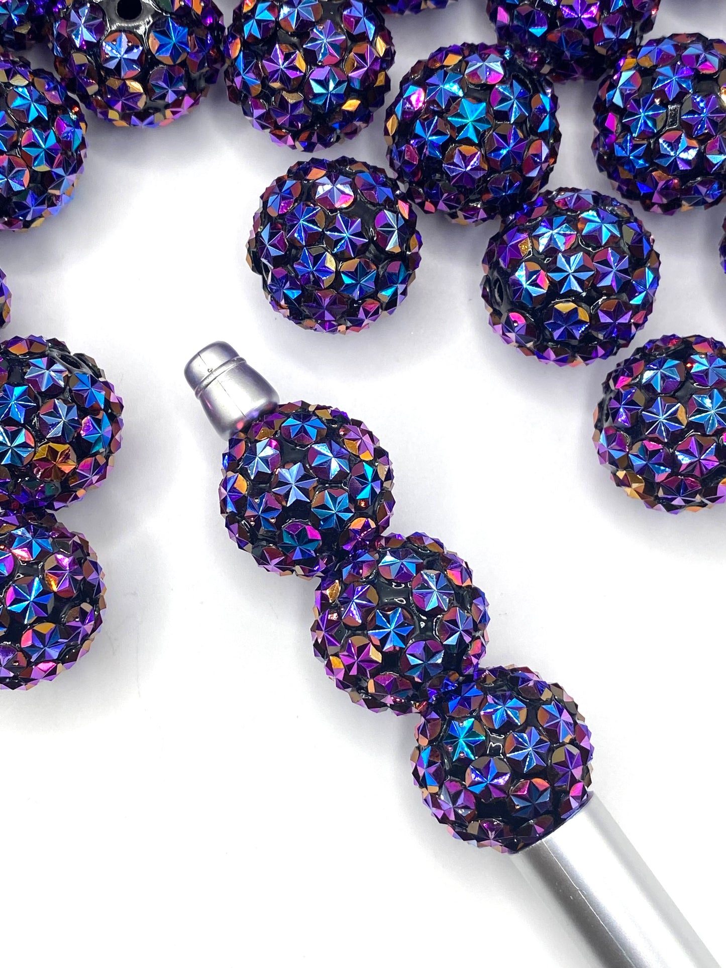 Purple Is The New Black Rhinestone Beads