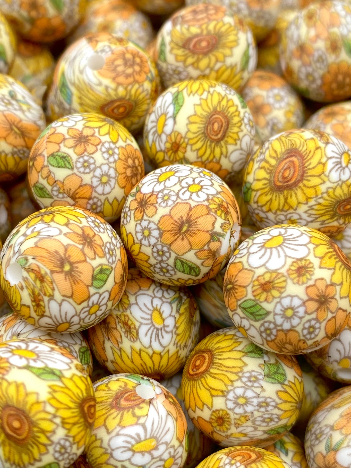 My Garden is My Happy Place Printed Silicone Beads