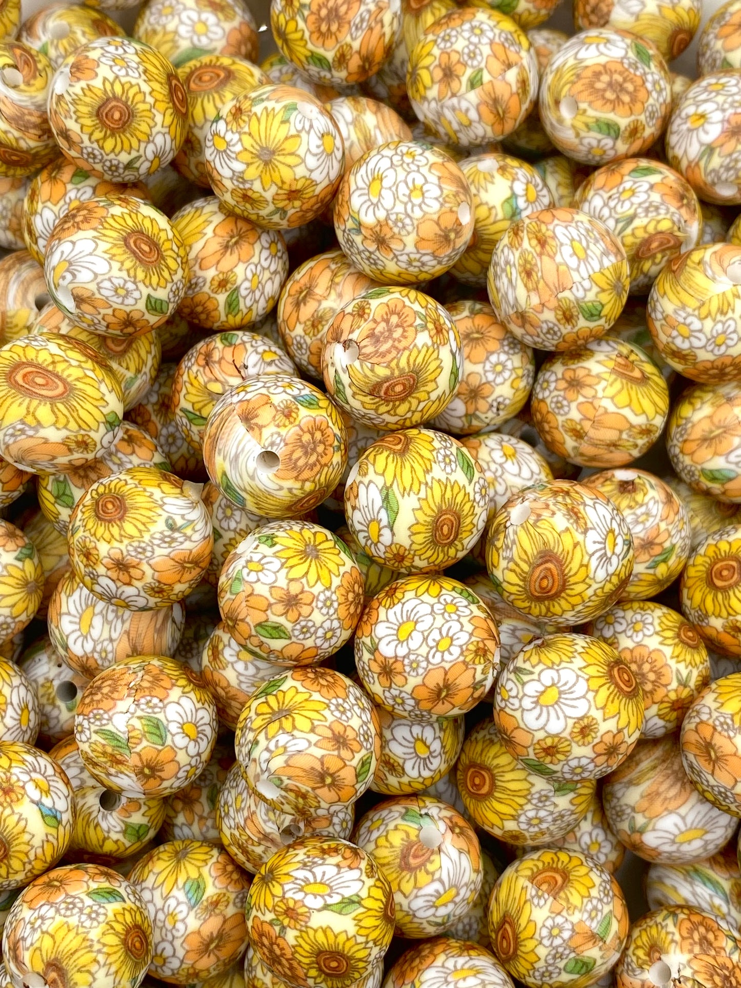 My Garden is My Happy Place Printed Silicone Beads