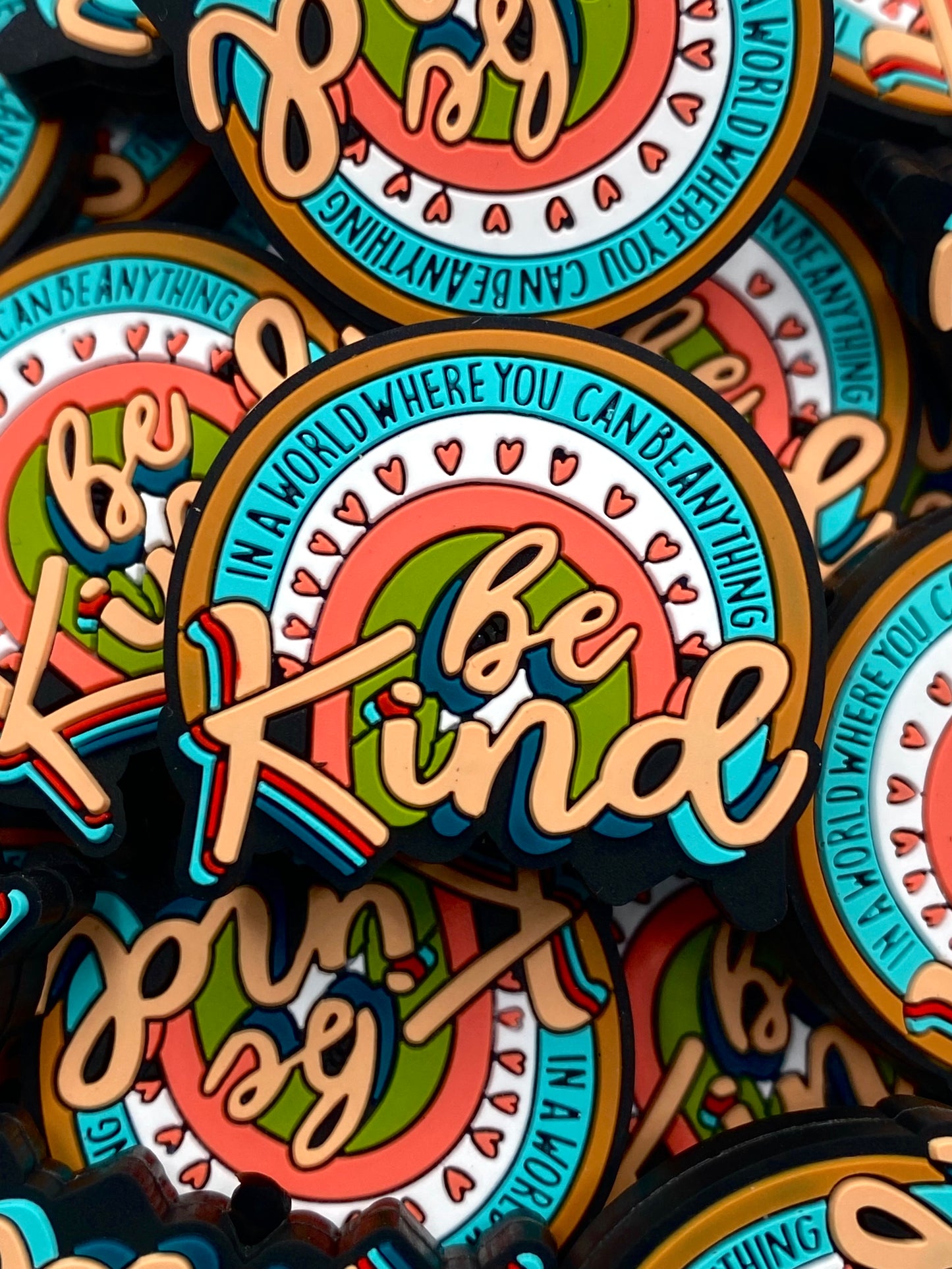 In A World Where You Can Be Anything, Be Kind Silicone Focal Beads