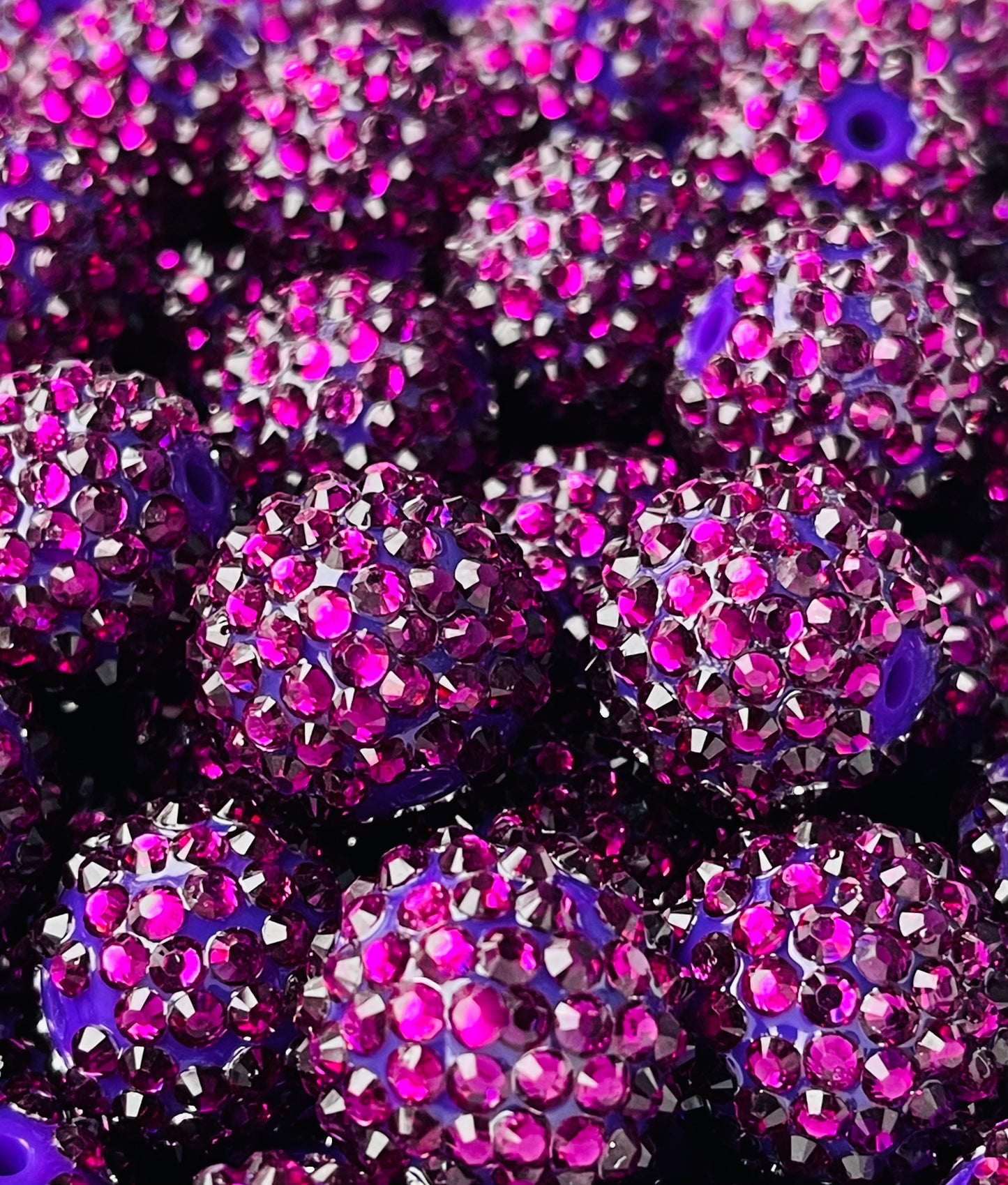 Dark Purple Rhinestone Beads