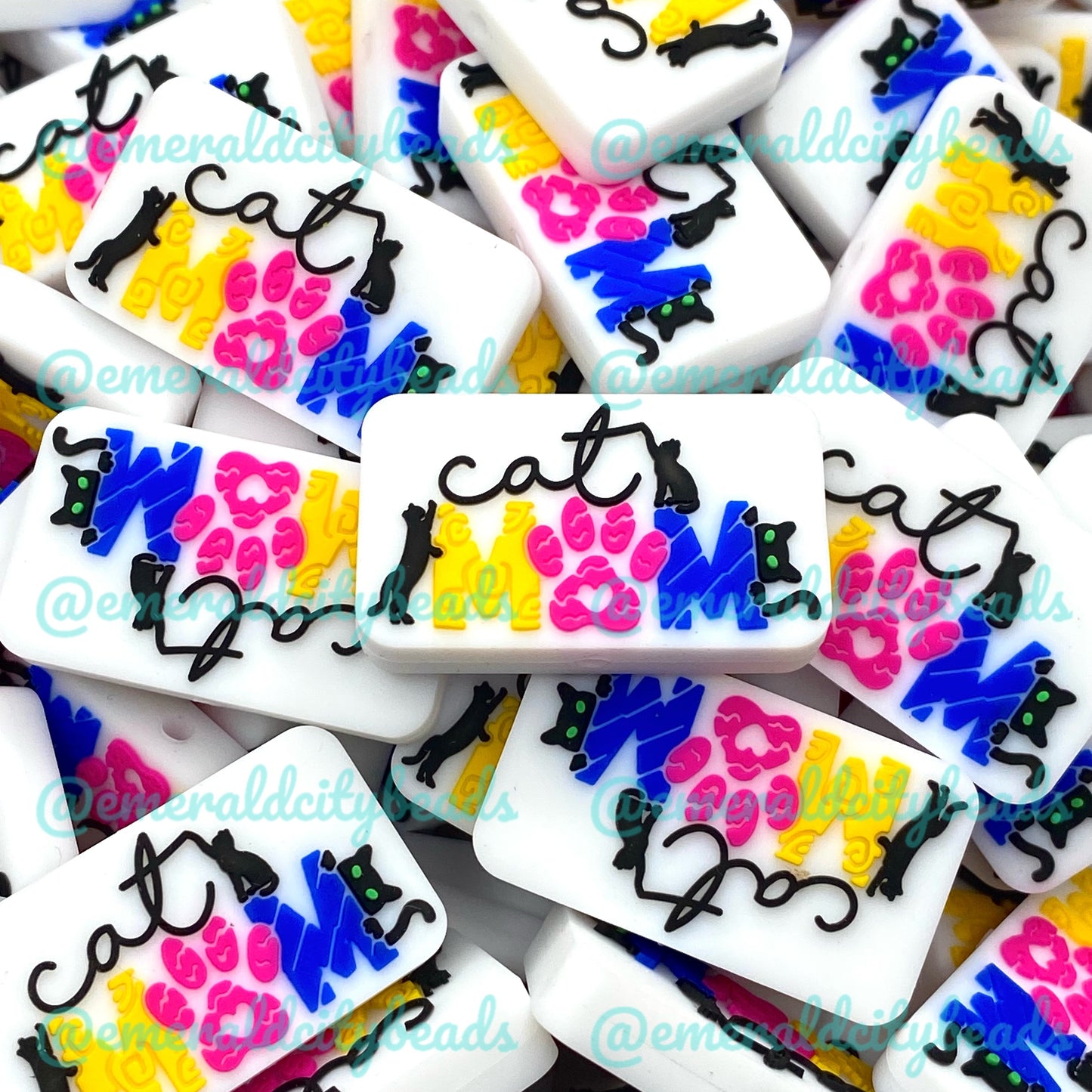 Cat Mom Silicone Focal Beads - EXCLUSIVE