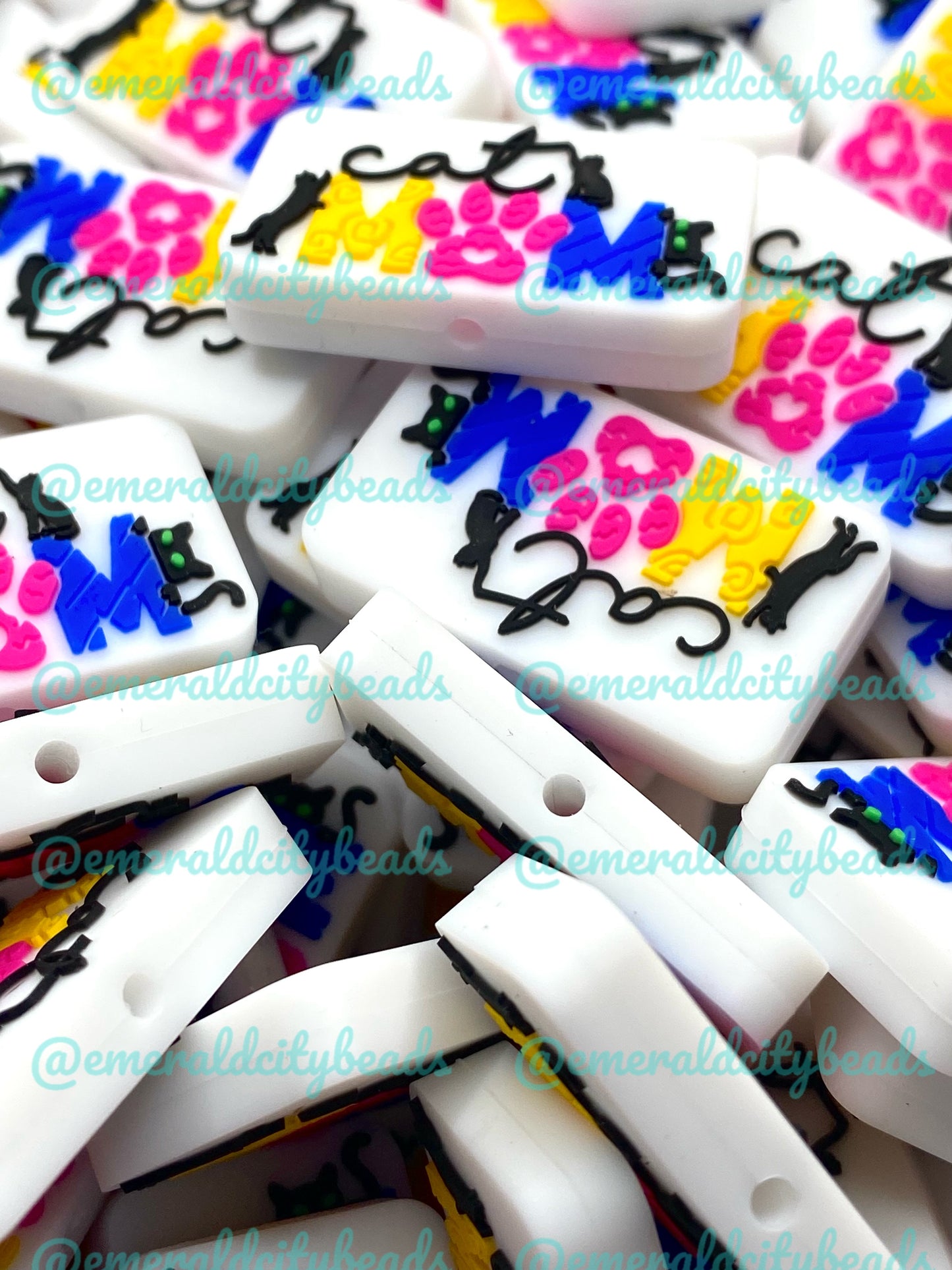 Cat Mom Silicone Focal Beads - EXCLUSIVE