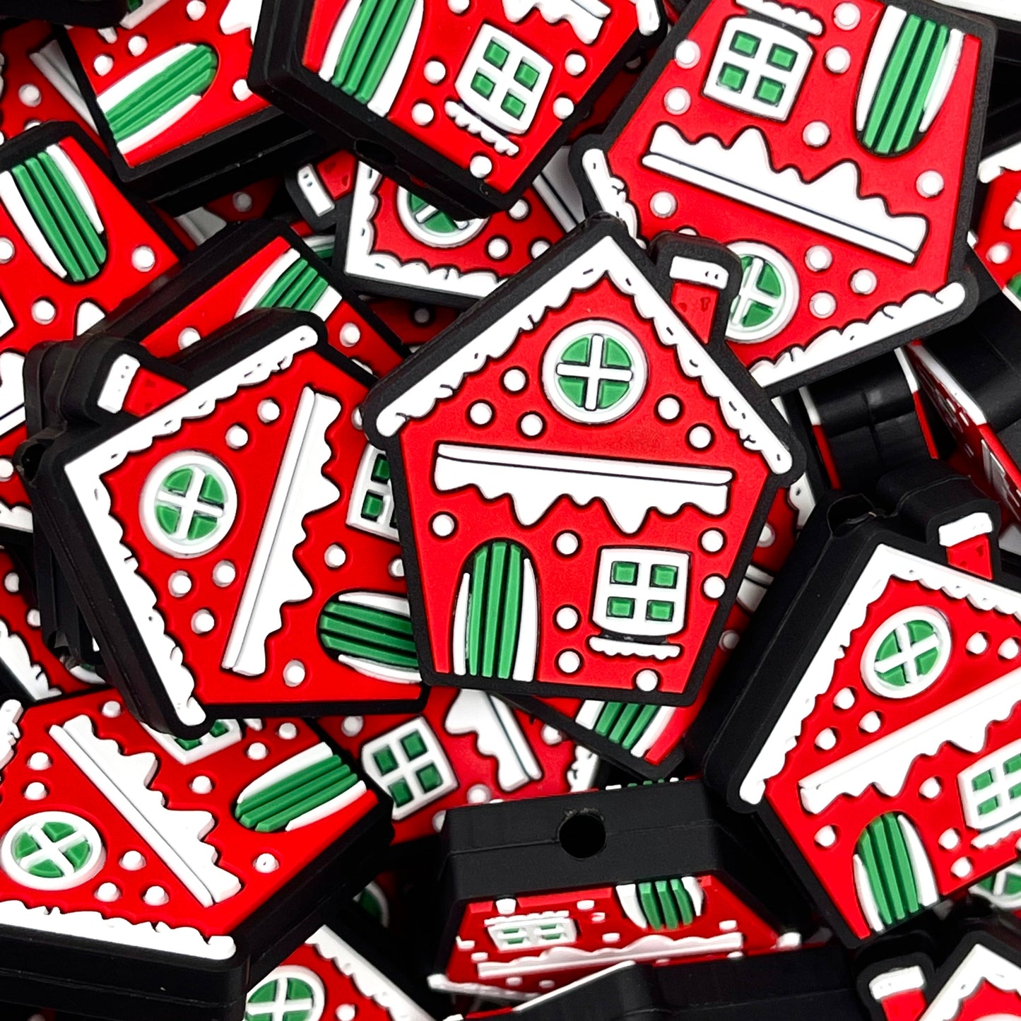 Christmas House Silicone Focal Beads