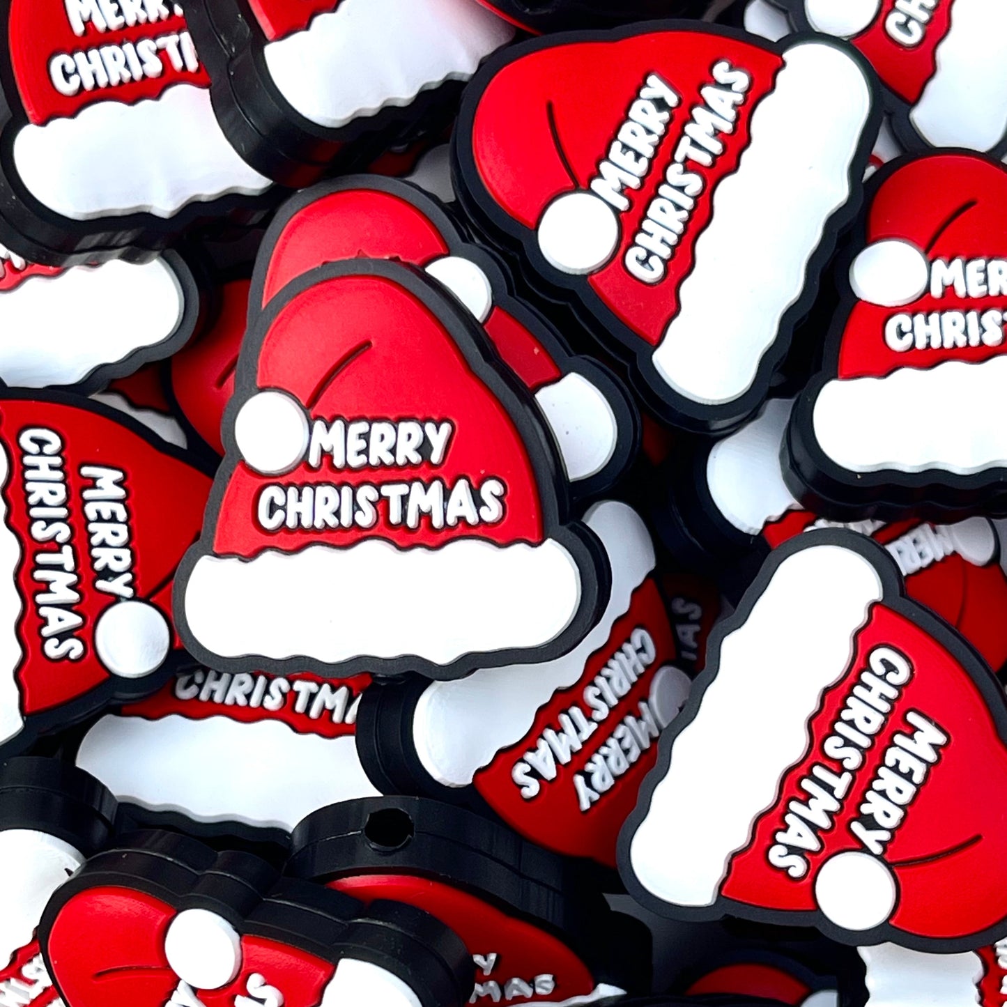 Santa's Hat Silicone Focal Beads