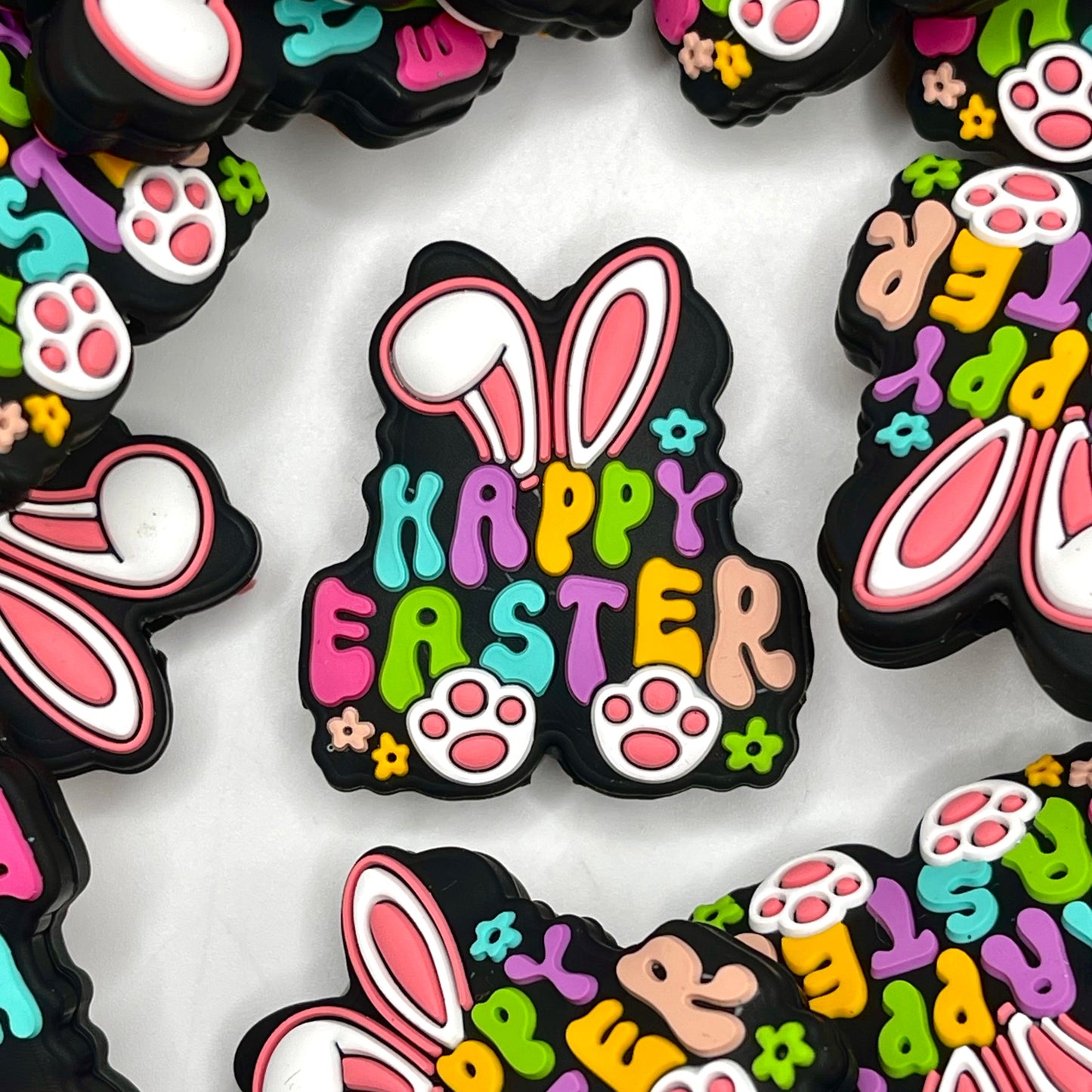 Happy Easter Silicone Focal Beads