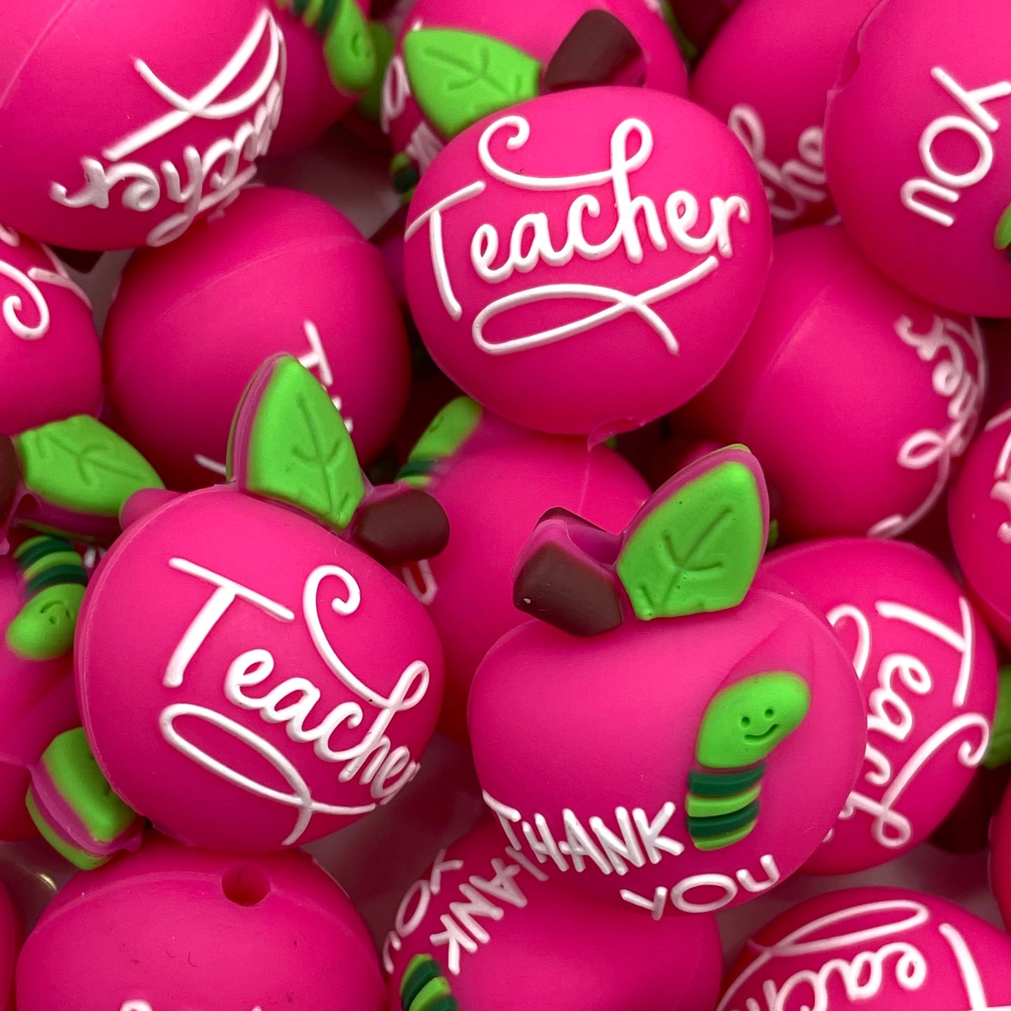 Thank You Teacher 3D Silicone Focal Beads