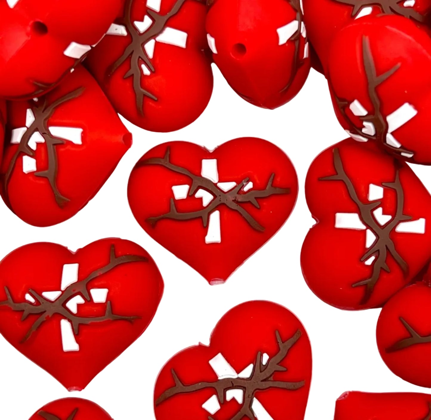 Trust His Heart 3D Silicone Focal Beads