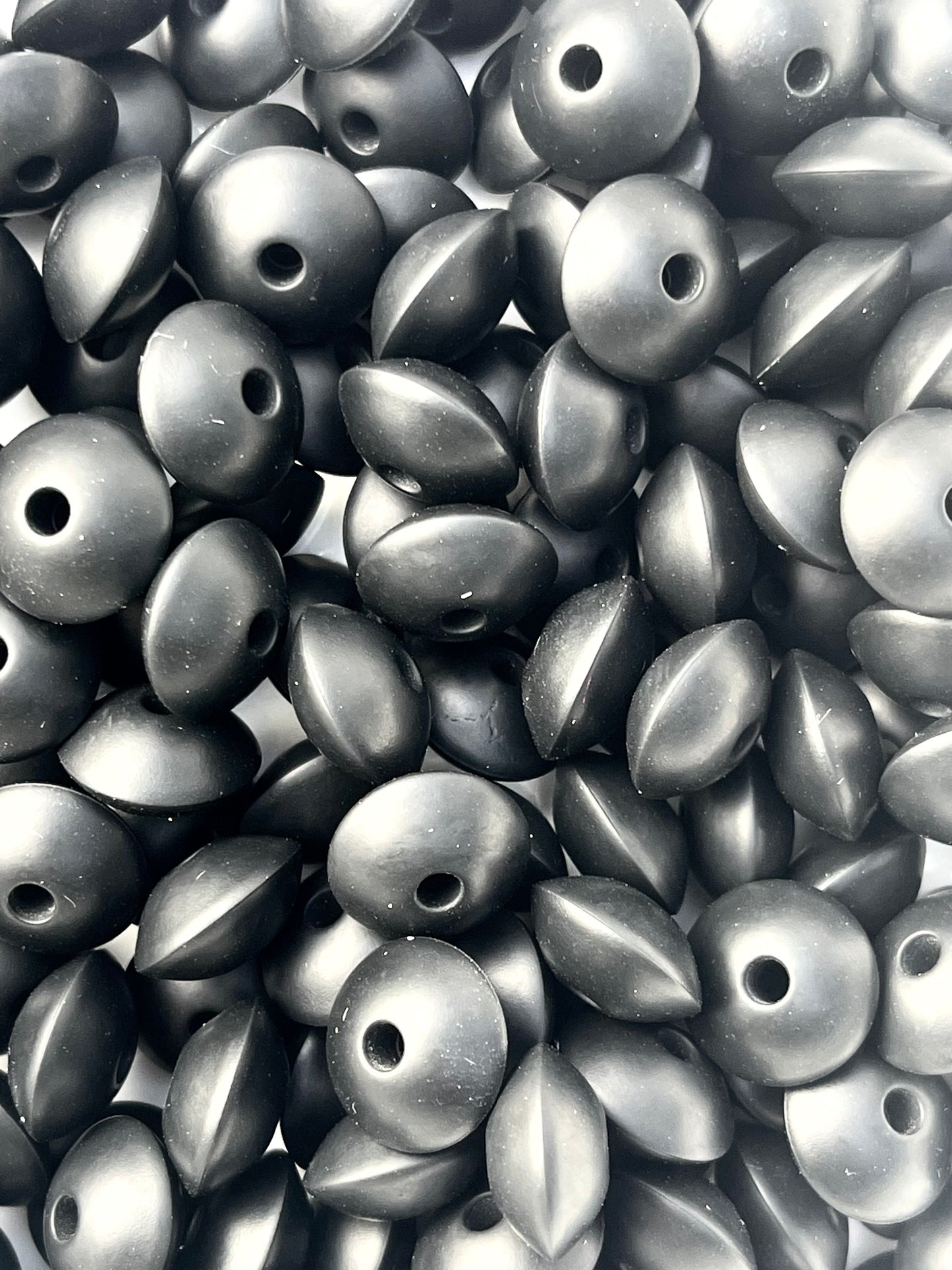 Black Lentil Silicone Beads