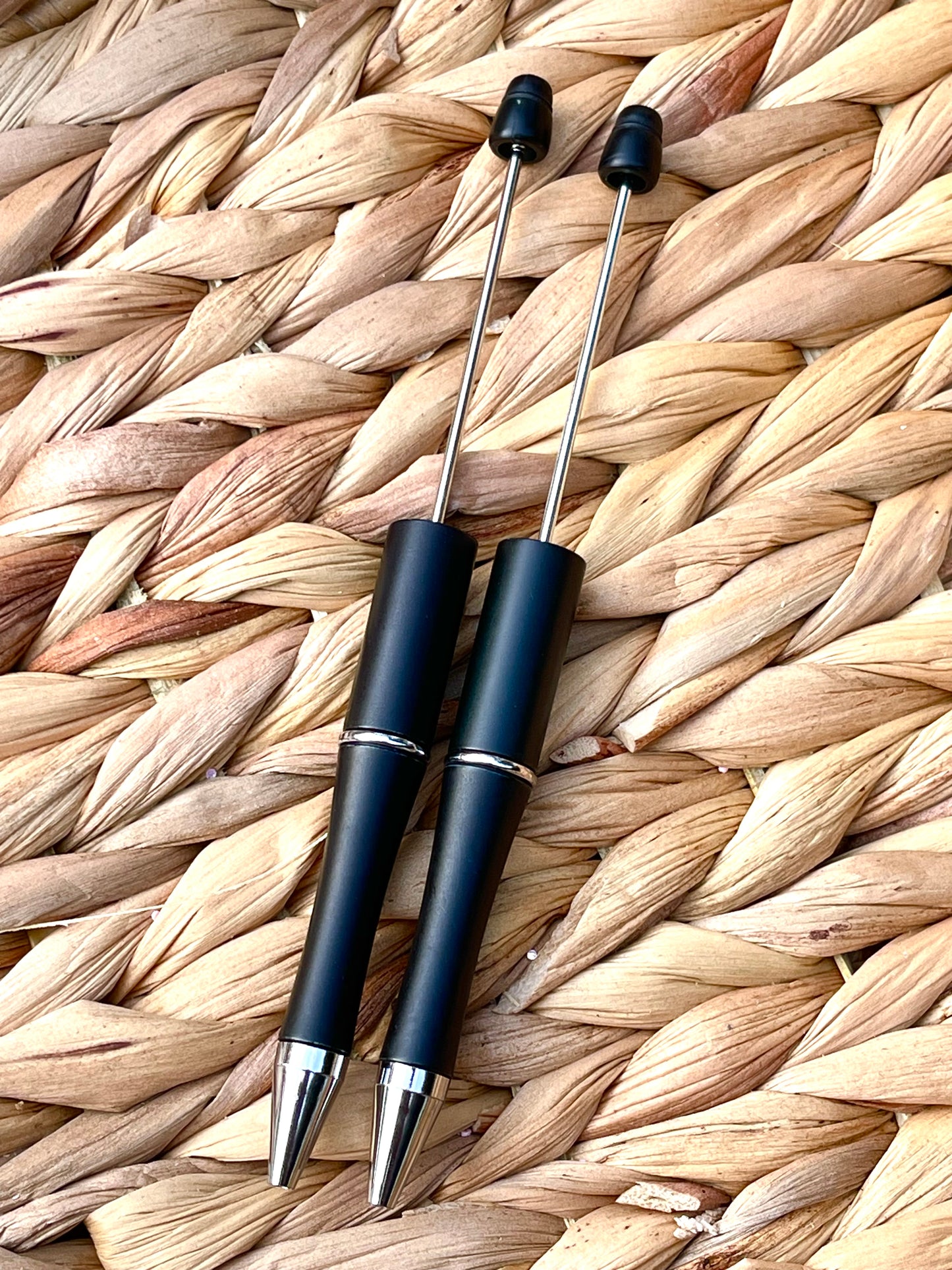 Black 6pcs / Lot - Plastic Beadable Pens