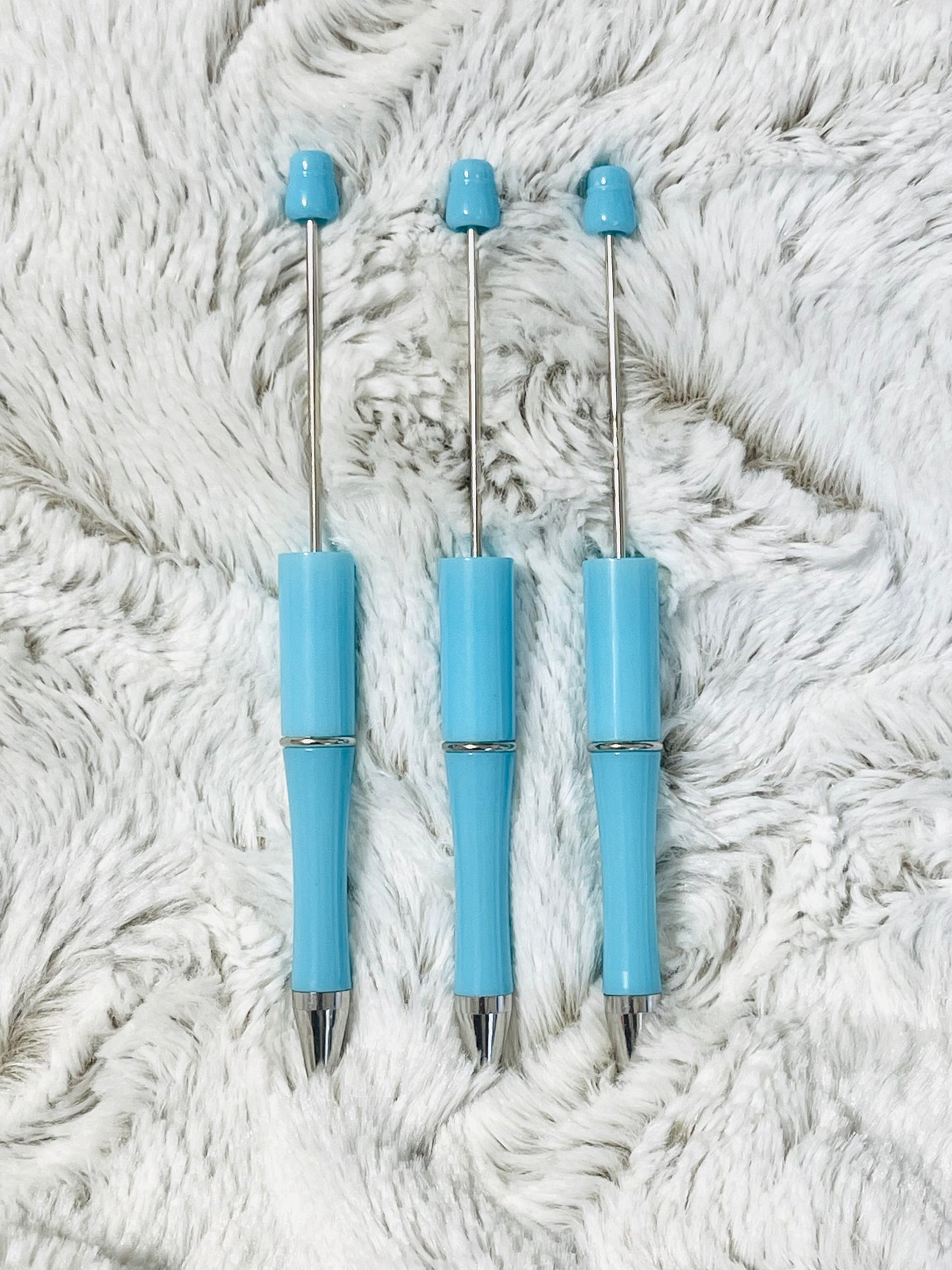 Blue 6pcs / Lot - Plastic Beadable Pens