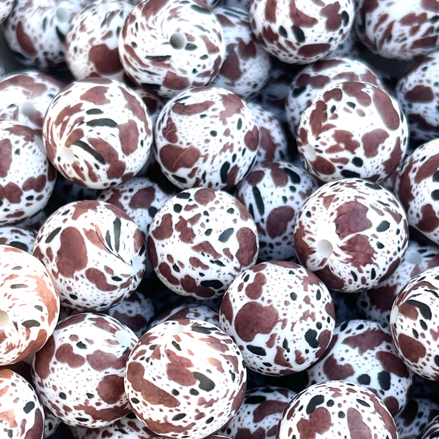 Holy Cow Printed Silicone Beads