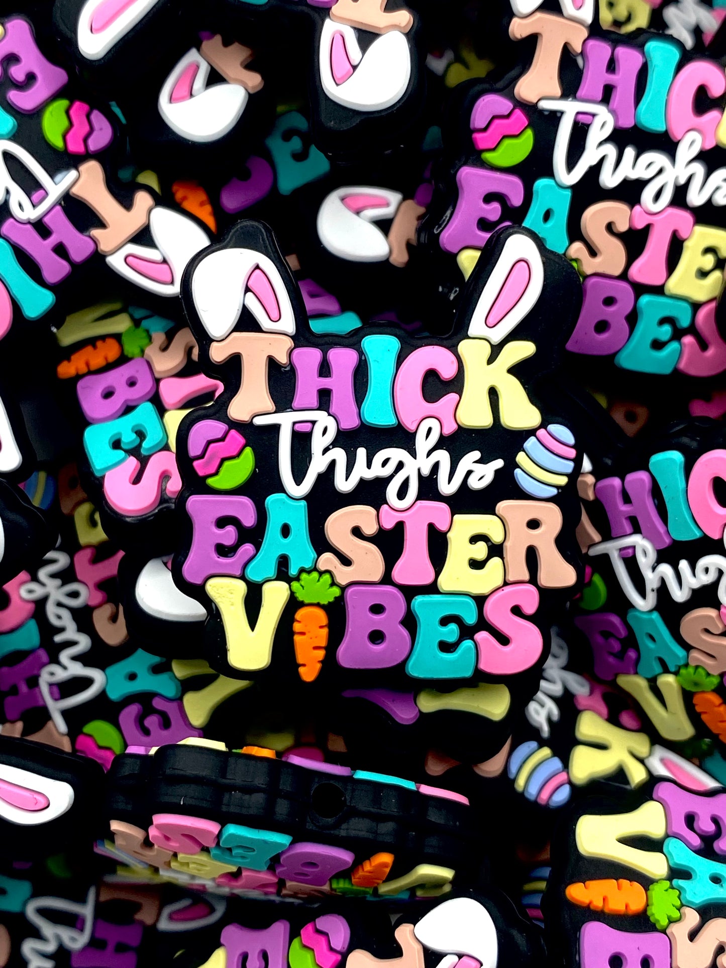 Thick Thighs, Easter Vibes Silicone Focal Beads