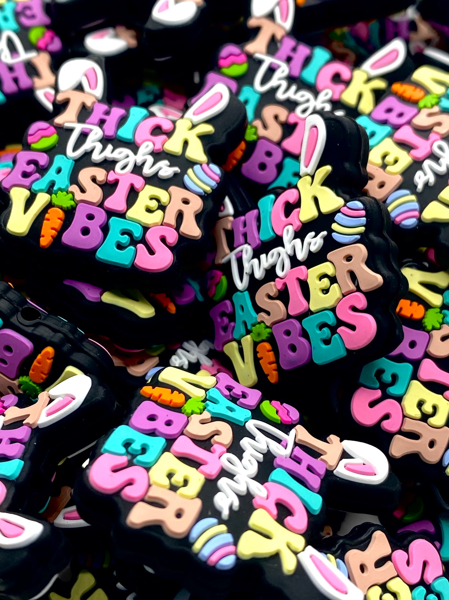 Thick Thighs, Easter Vibes Silicone Focal Beads