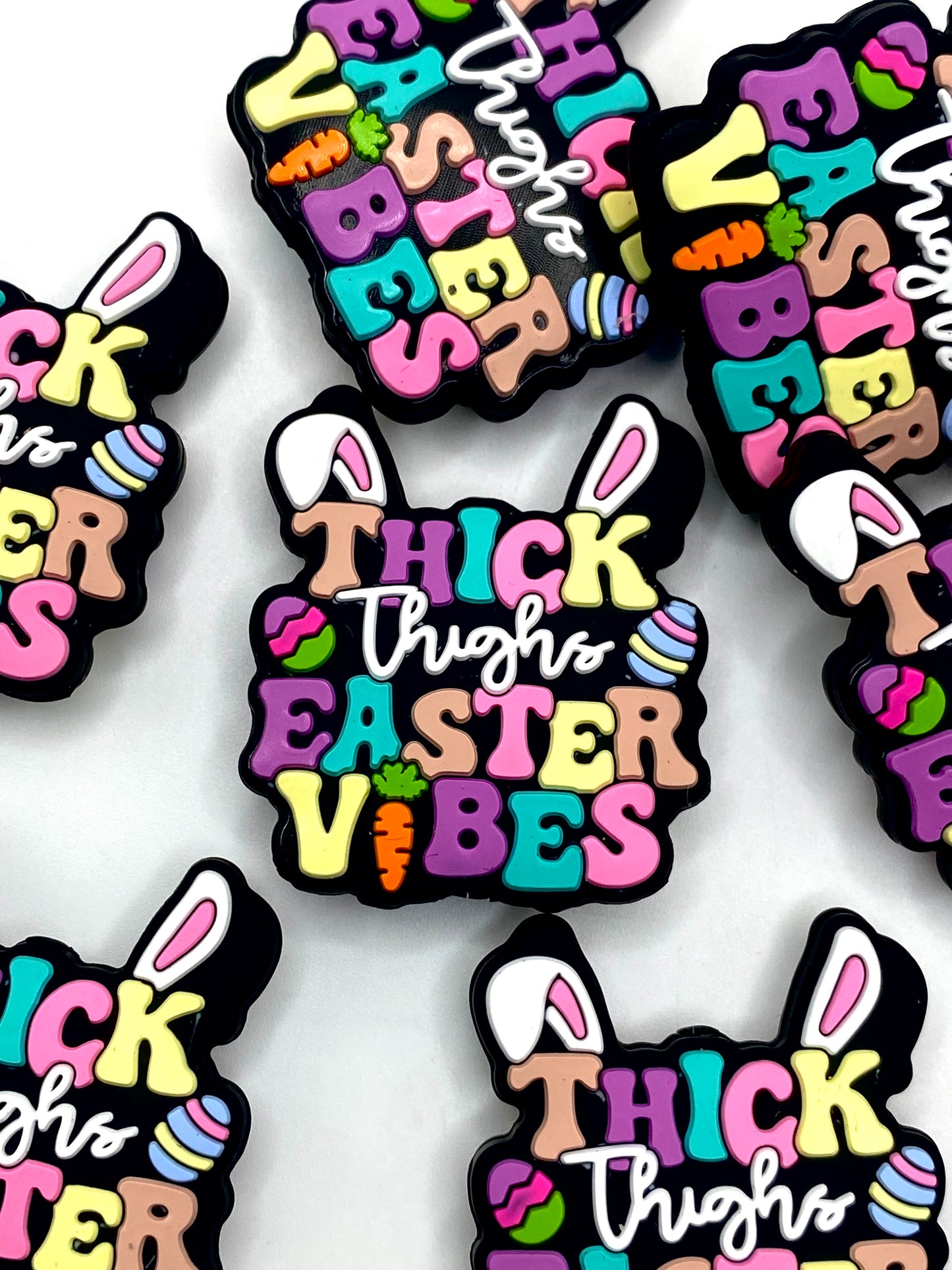 Thick Thighs, Easter Vibes Silicone Focal Beads