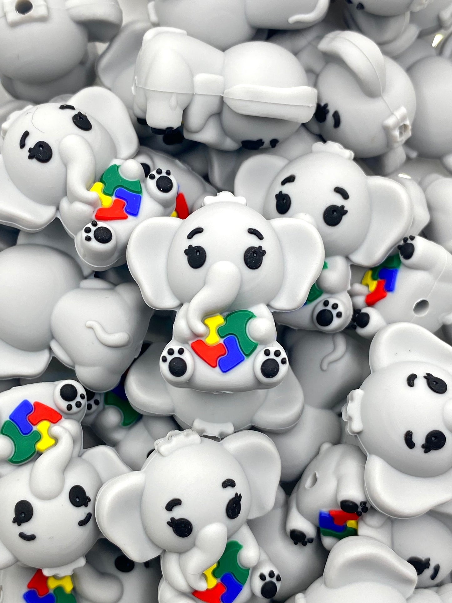 It's OK To Be Different Elephant 3D Silicone Focal Beads