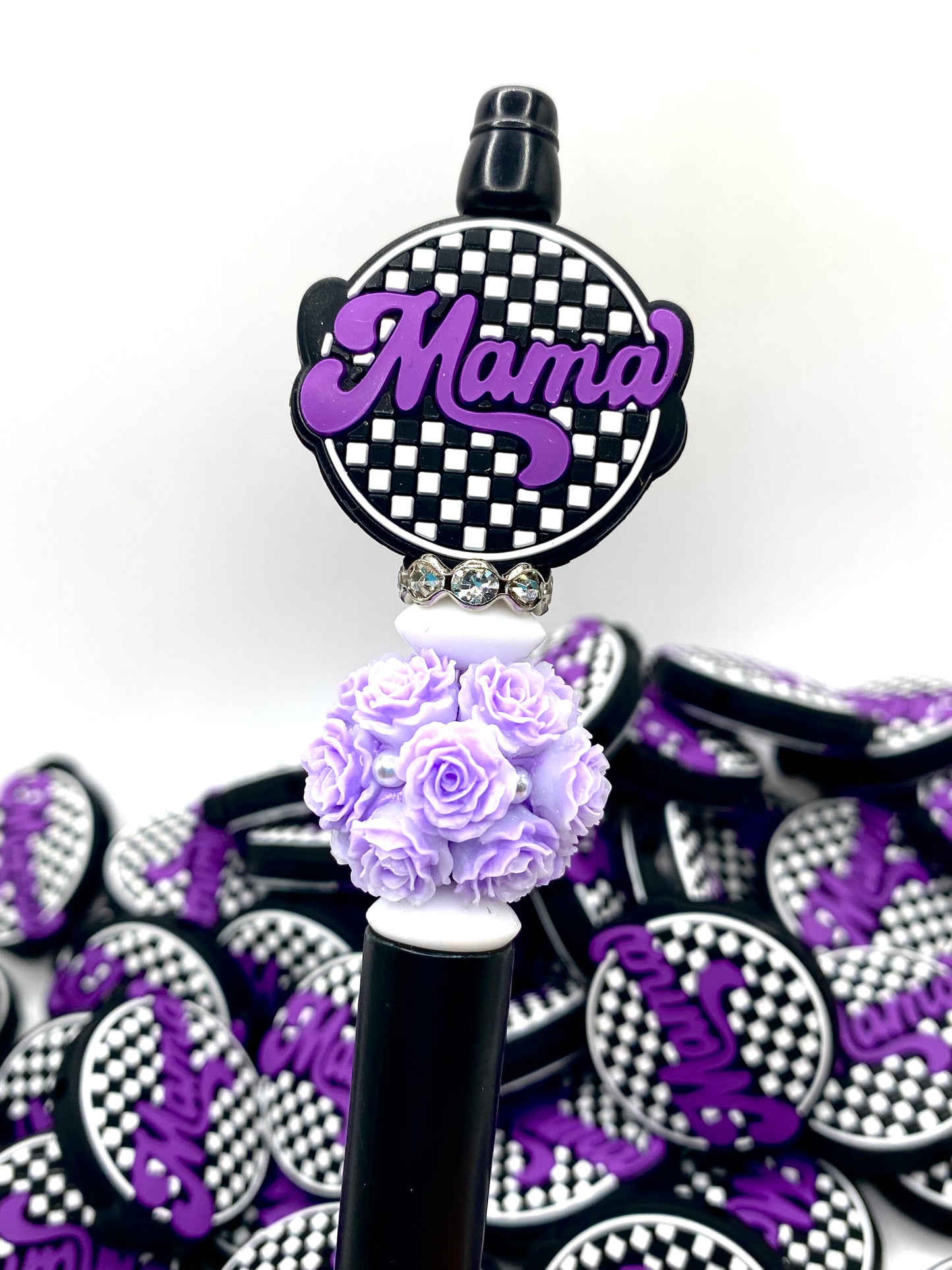 Checkered Mama Silicone Focal Beads