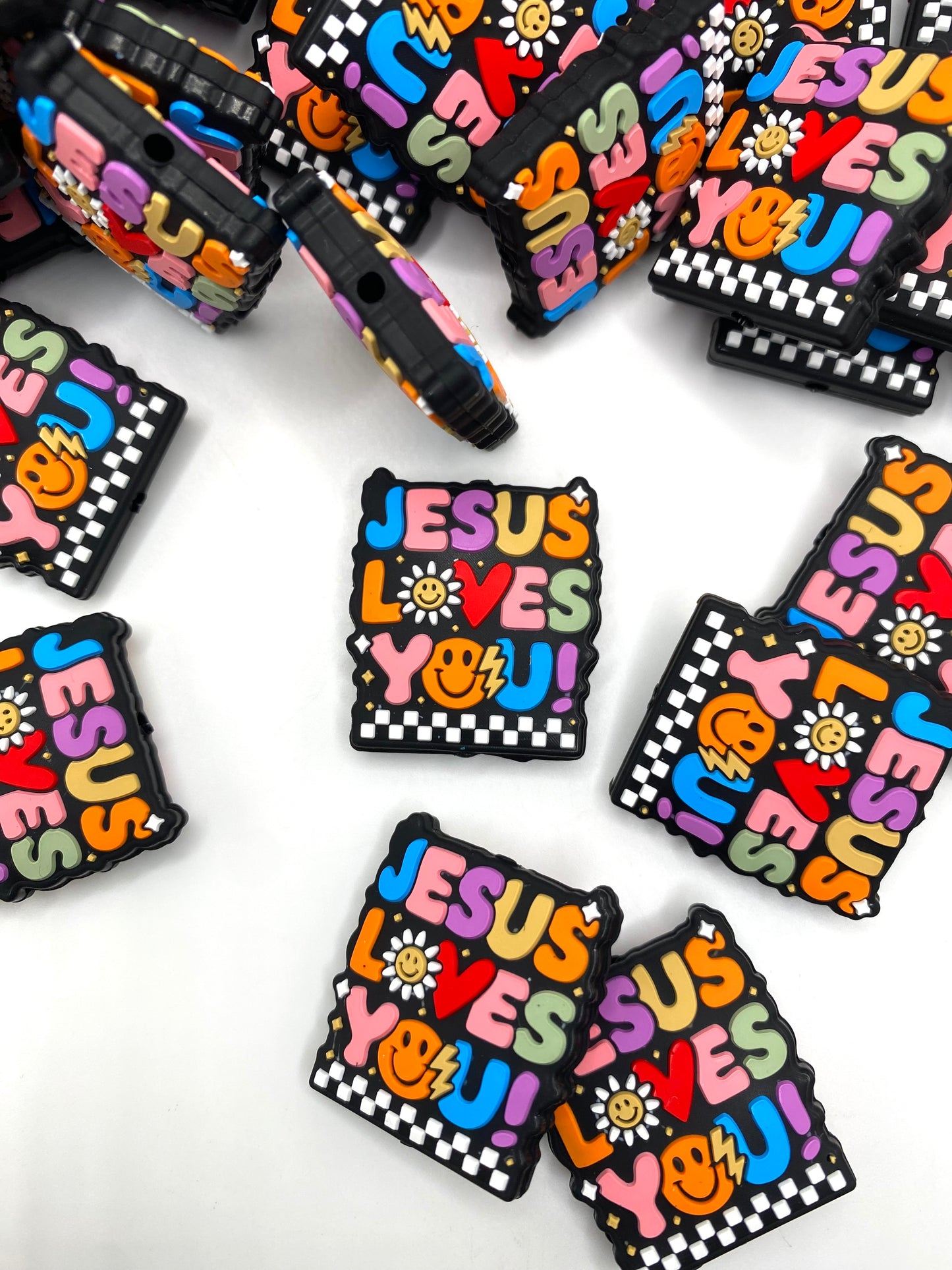 Jesus Loves You Silicone Focal Beads