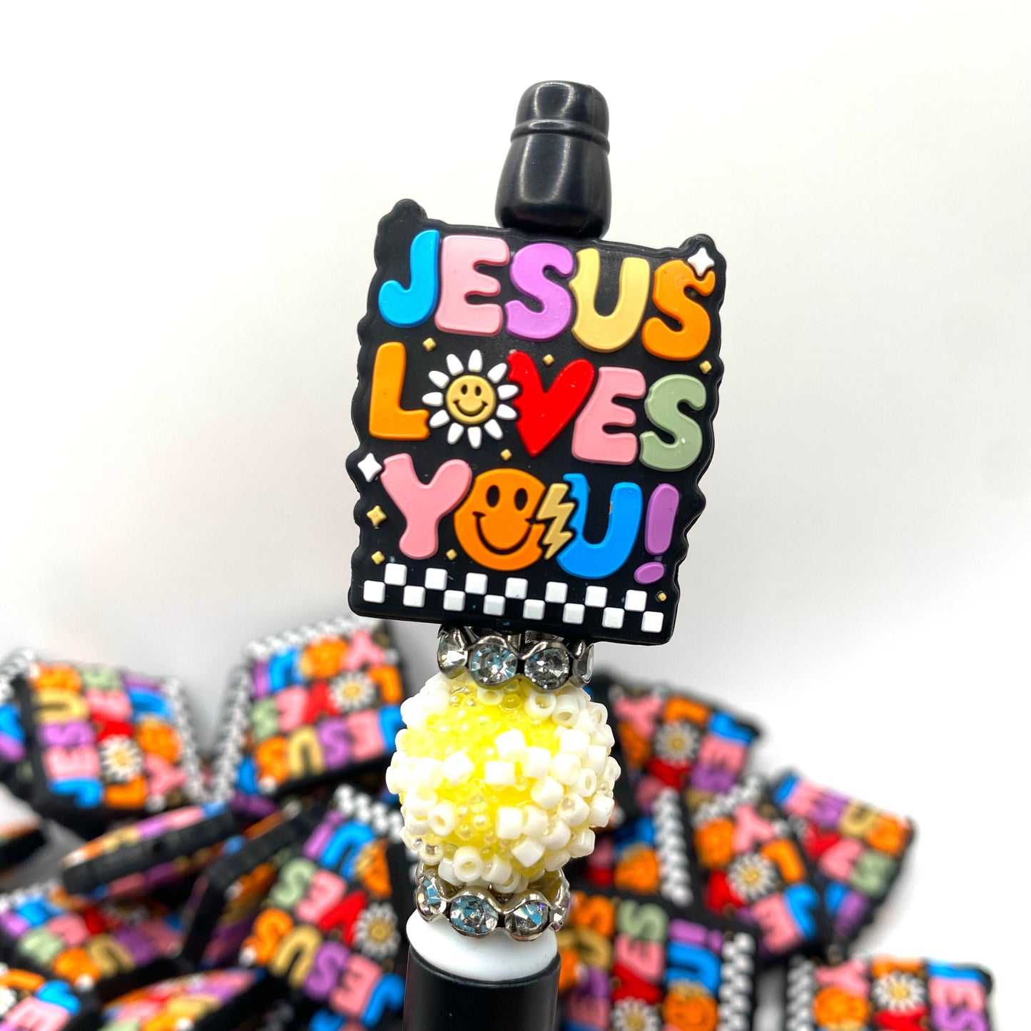 Jesus Loves You Silicone Focal Beads