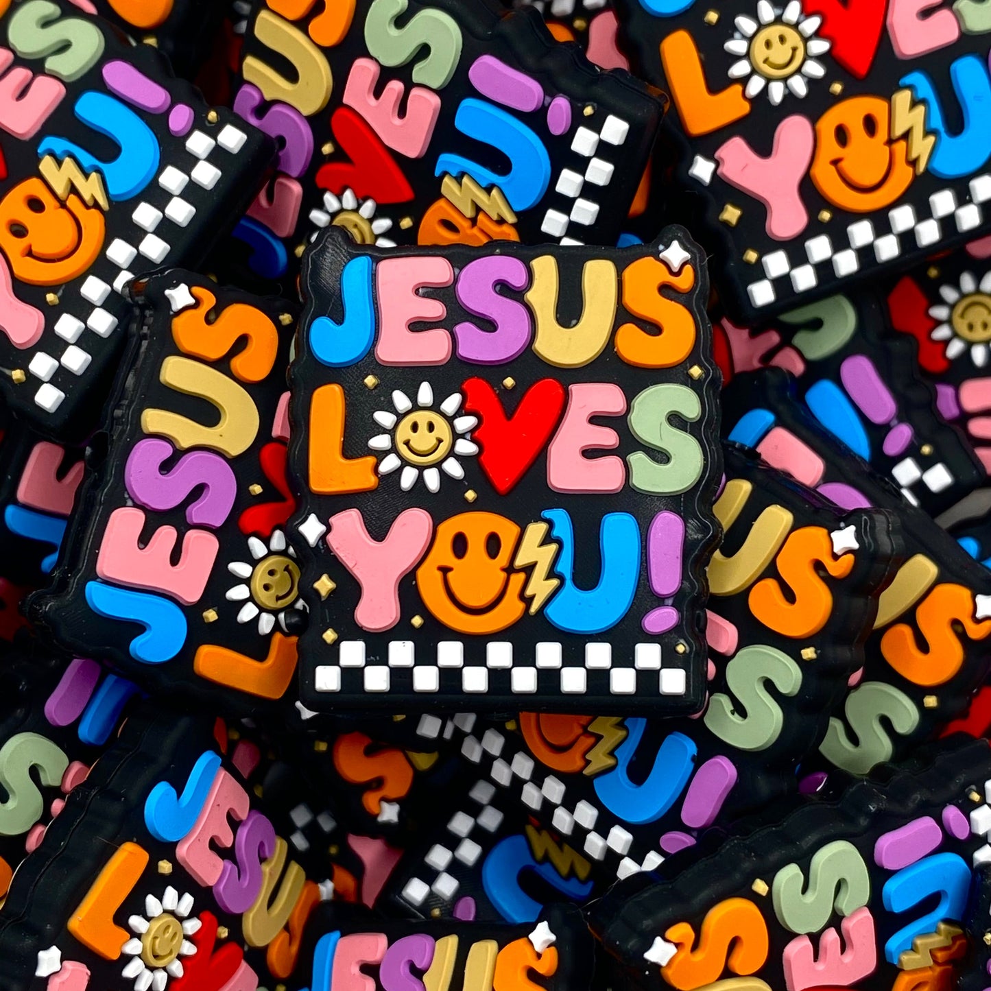 Jesus Loves You Silicone Focal Beads