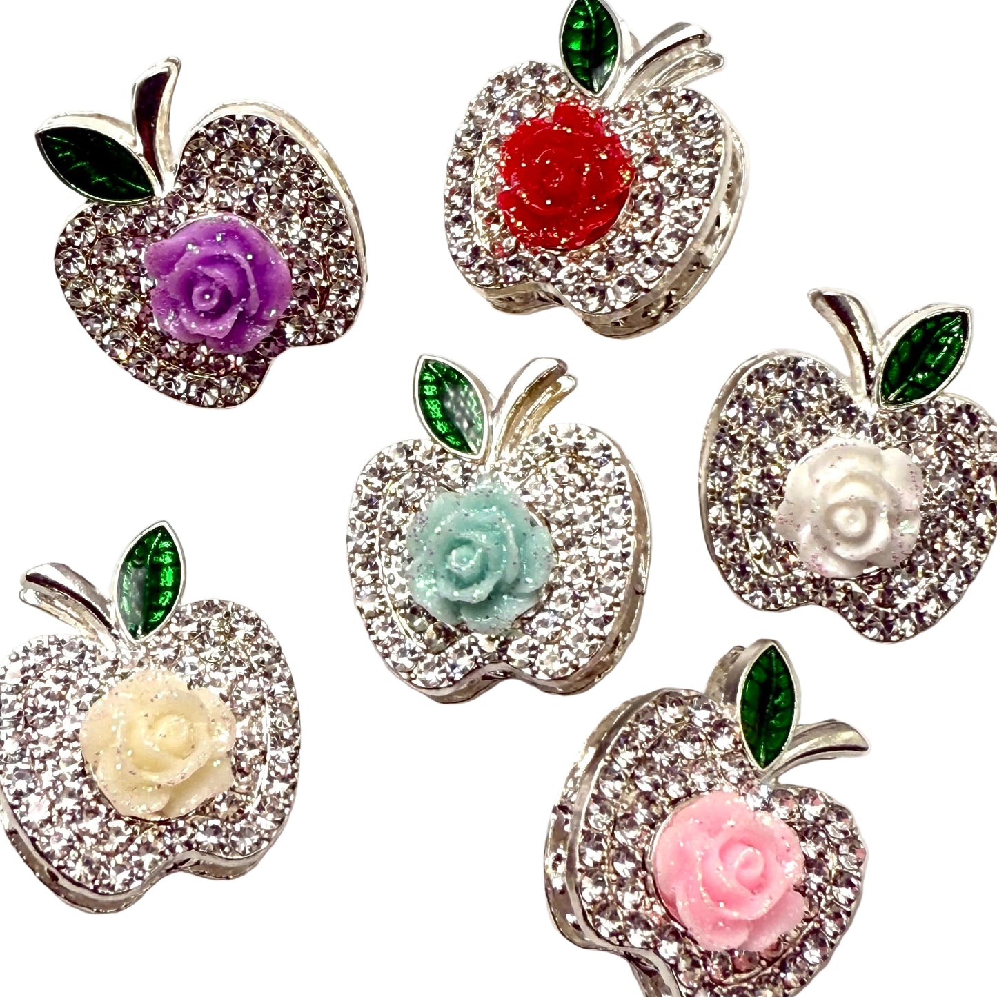 Petals, Apples, and Dreams Fancy Beads - 6pcs